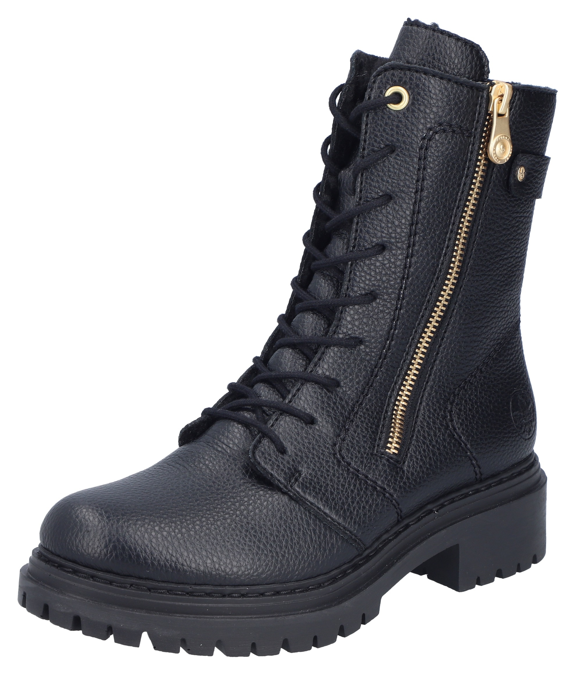 Image of Rieker Winterstiefelette Schnürboots, Schnürstiefelette, Blockabsatz, mit markanter Profilsohle
