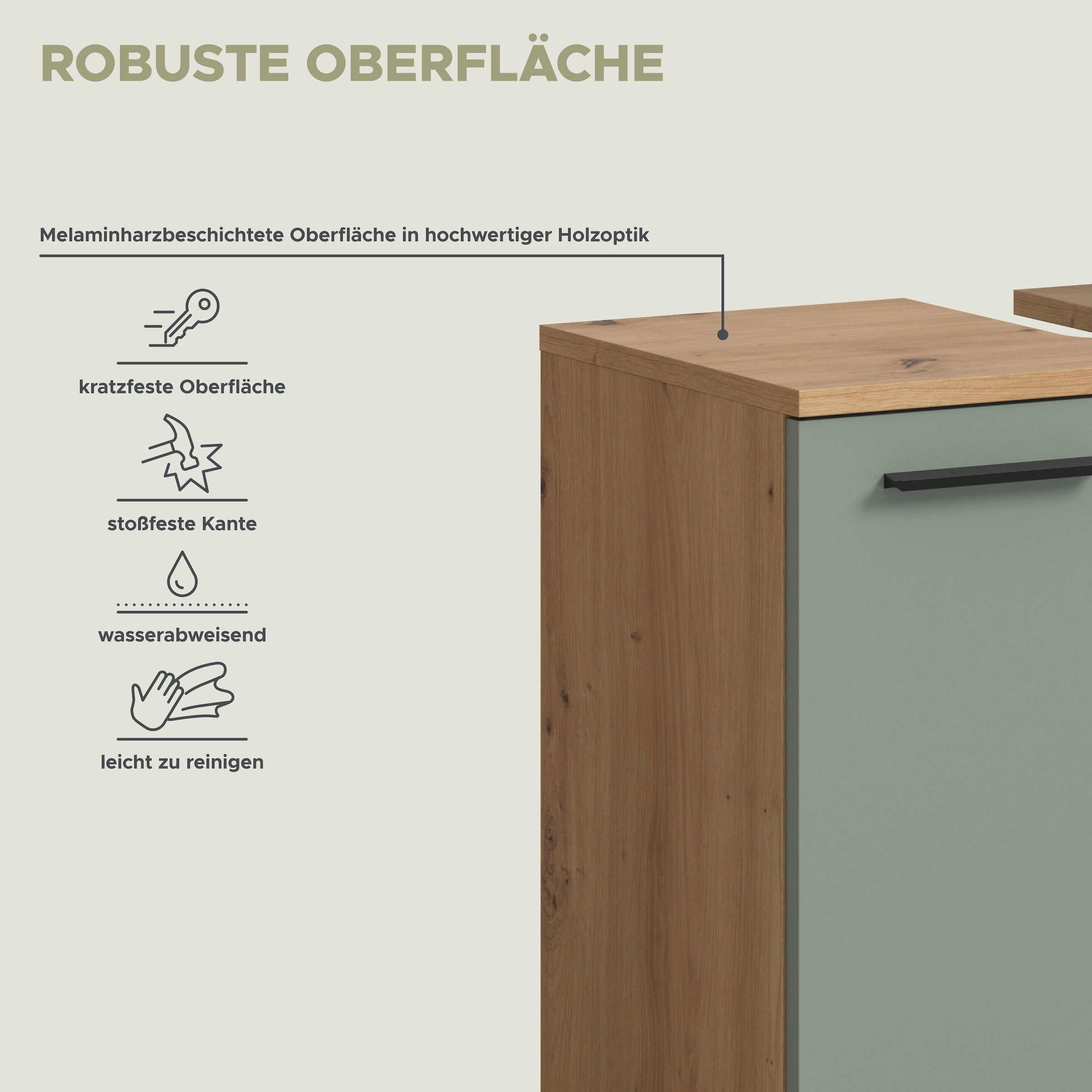 welltime Badmöbel-Set »LUCCA, 2 teilig, inklusive LED Beleuchtung, bestehend aus:« Set, 2 Stk. tlg.