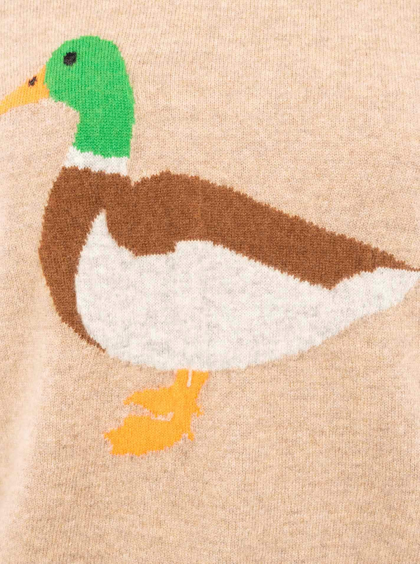 Zwillingsherz Pull en tricot »Duck« Rundhals,aus reinem Kaschmir mit grosser Ente