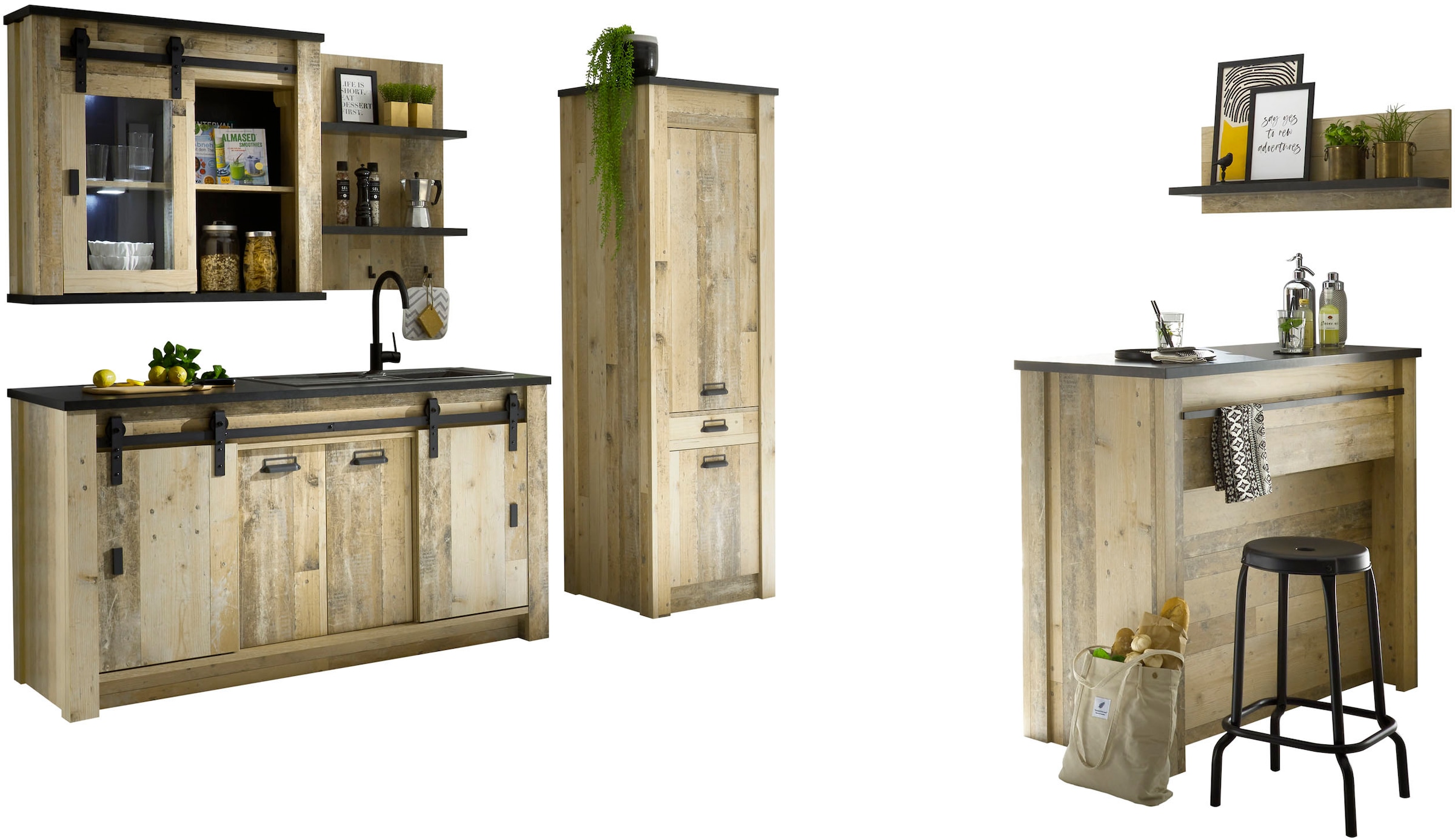 Home affaire Küche »Sherwood« Breite 240 cm, ohne E-Geräte