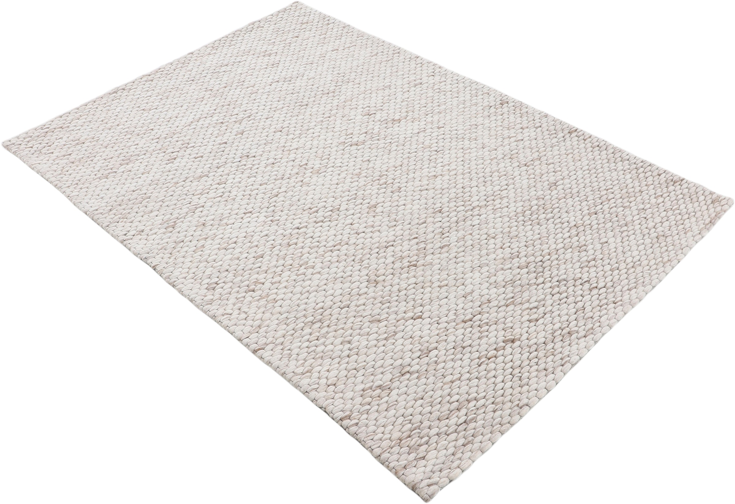 carpetfine Wollteppich »Sina«, rechteckig, & reine weich meliert, Wolle, Handweb handgewebt, kuschelig Teppich, kaufen jetzt