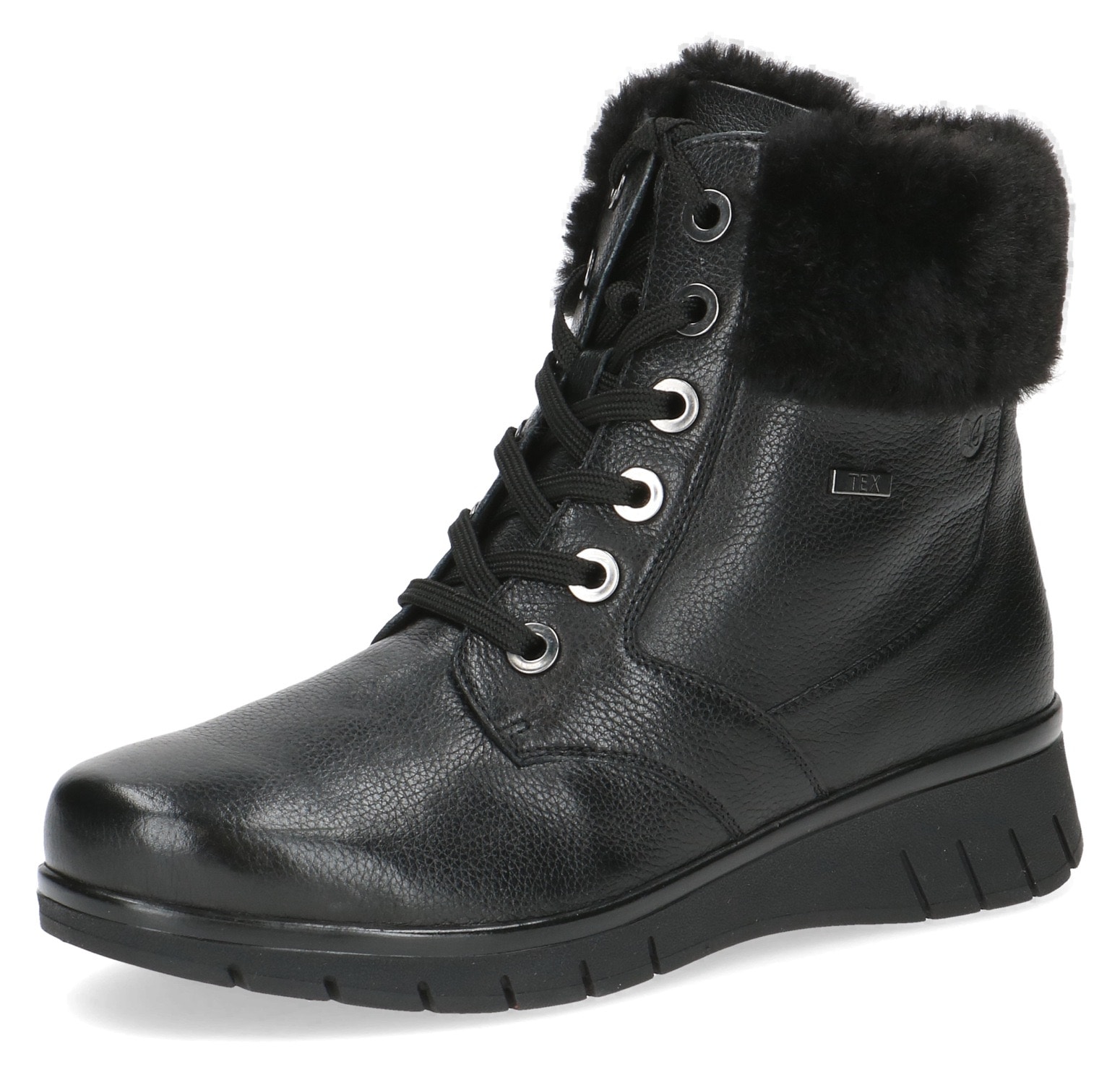 Image of Caprice Winterboots, Keilabsatz, Schnürboots, Schnürstiefelette in Weite H (sehr weit)