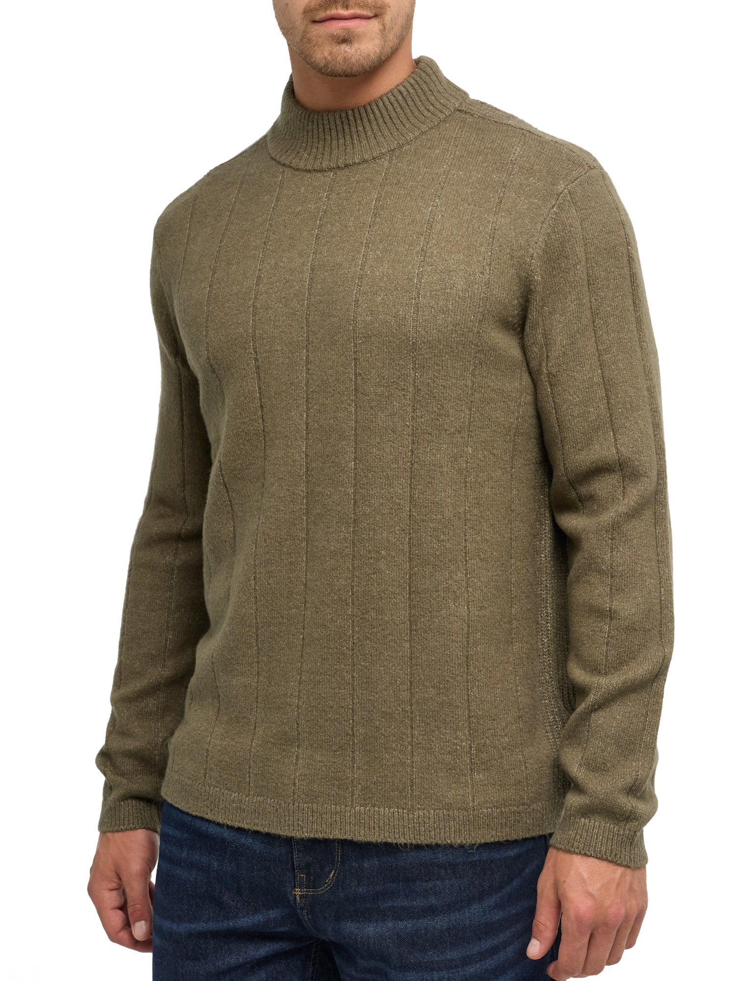 Indicode Pull à col roulé »INCrowport« Materialmix, regular fit