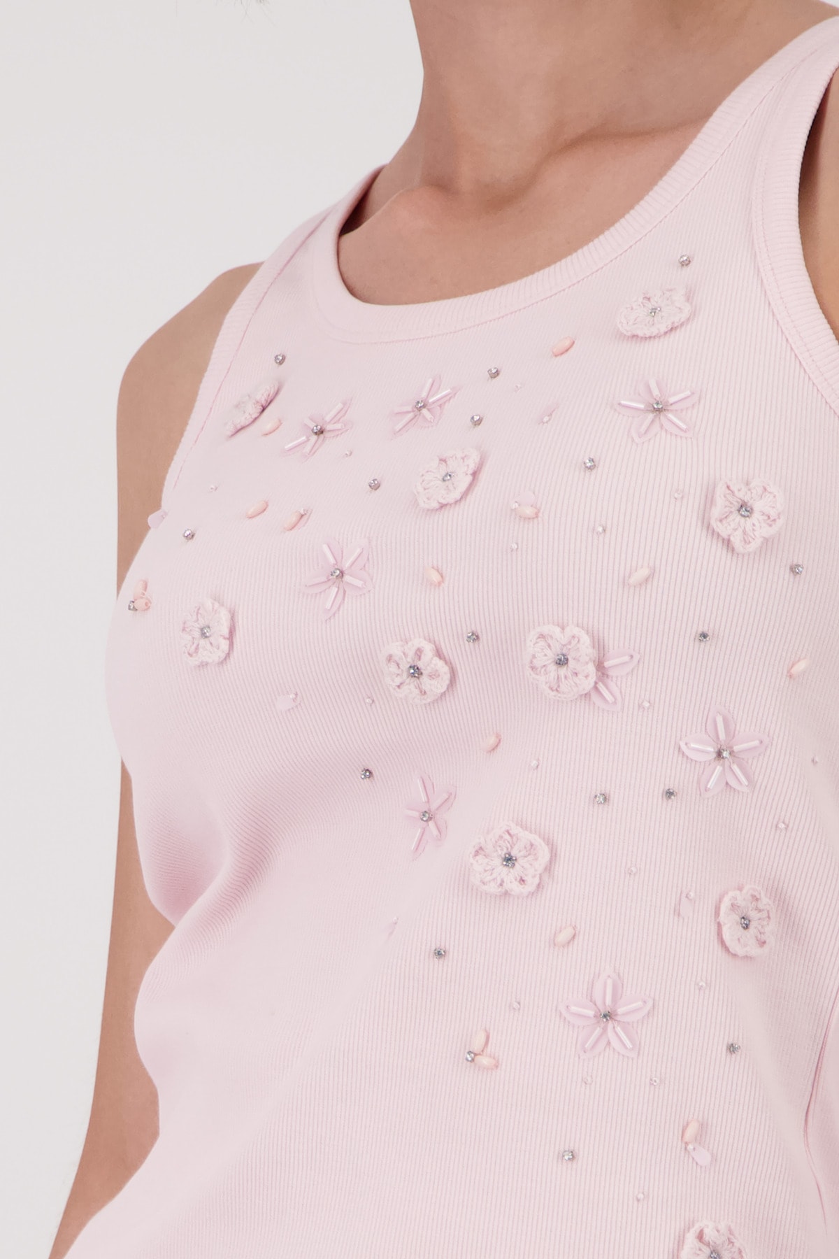 Monari Débardeur »Top Handarbeit« coupe régulière avec broderie florale