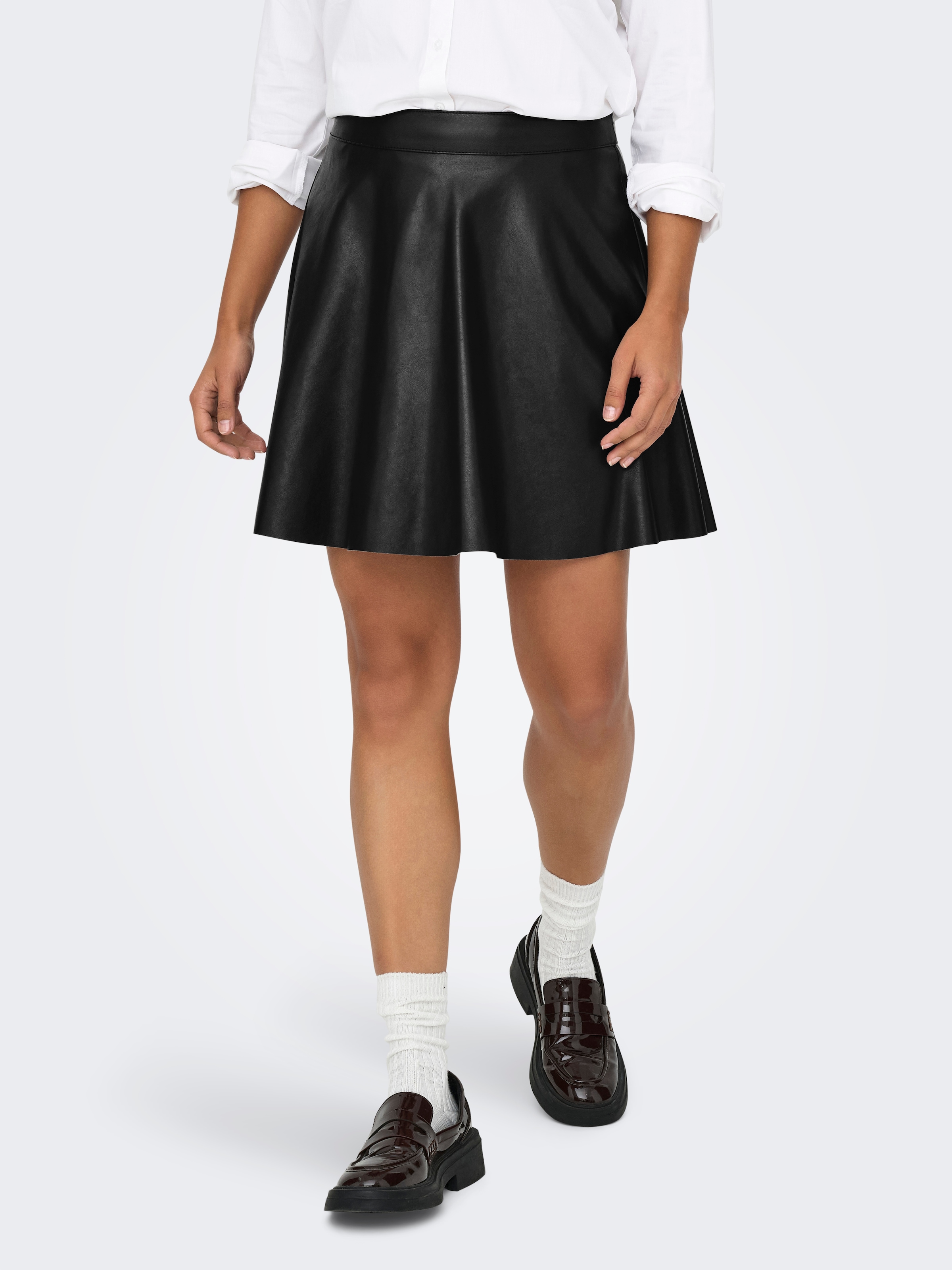 Image of ONLY Lederimitatrock "ONLUNA FAUX LEATHER FLARED SKIRT OTW"