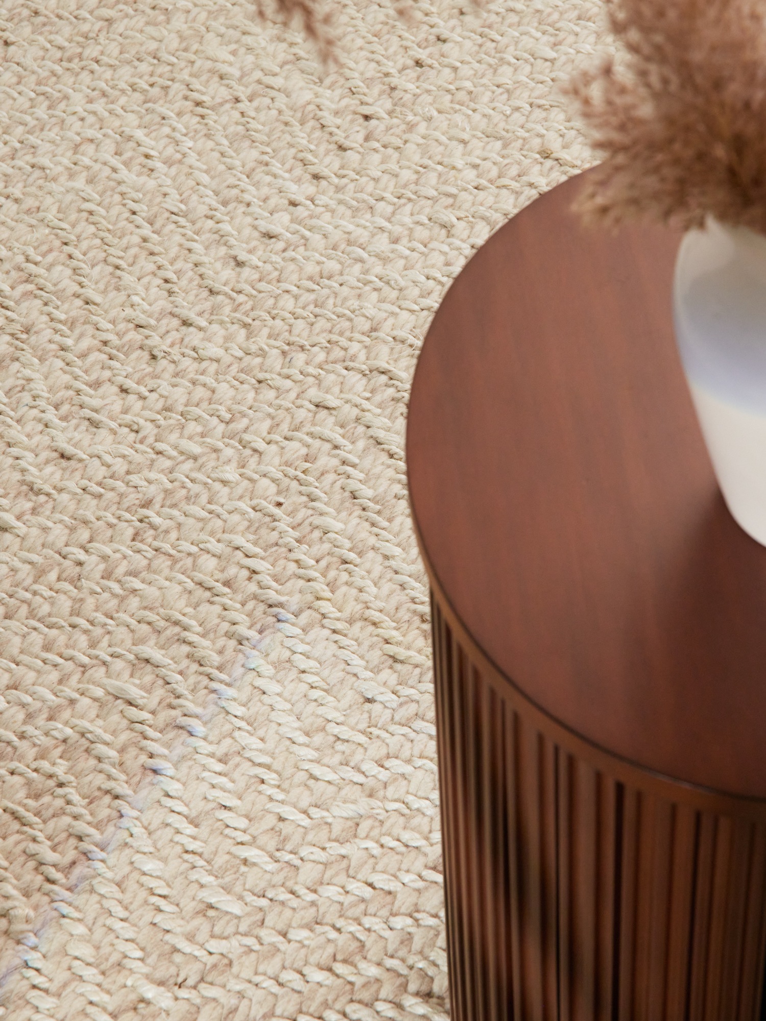 ELLE DECORATION Wollteppich »Majoli,  auch als Läufer«, rechteckig, 10 mm Höhe, Herringbone, Wolle, Jute, Natur, Wohnzimmer, Schlafzimmer, Boho,Skandi