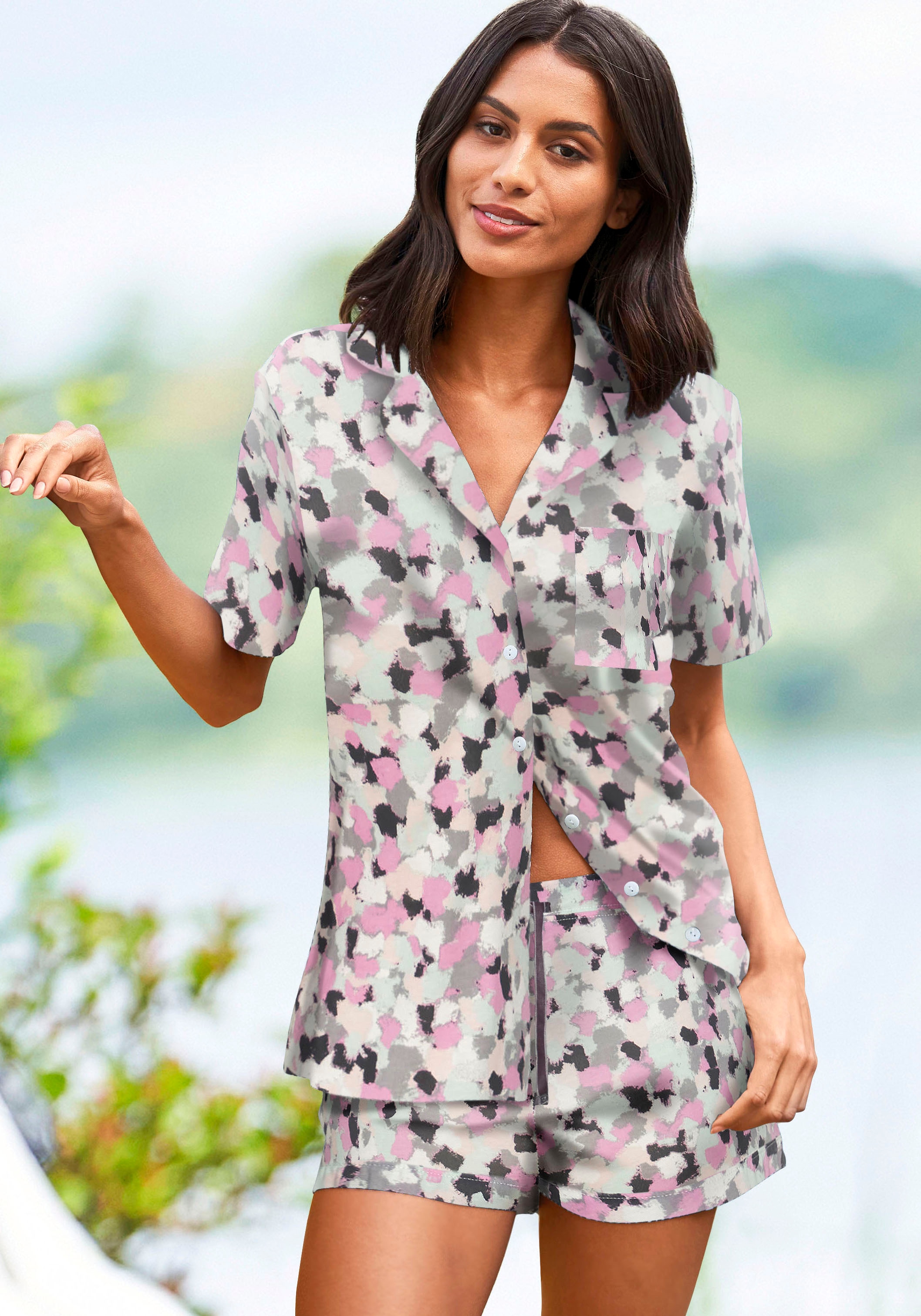 Vivance Dreams Shorty 2 pièces mit Aquarell-Muster