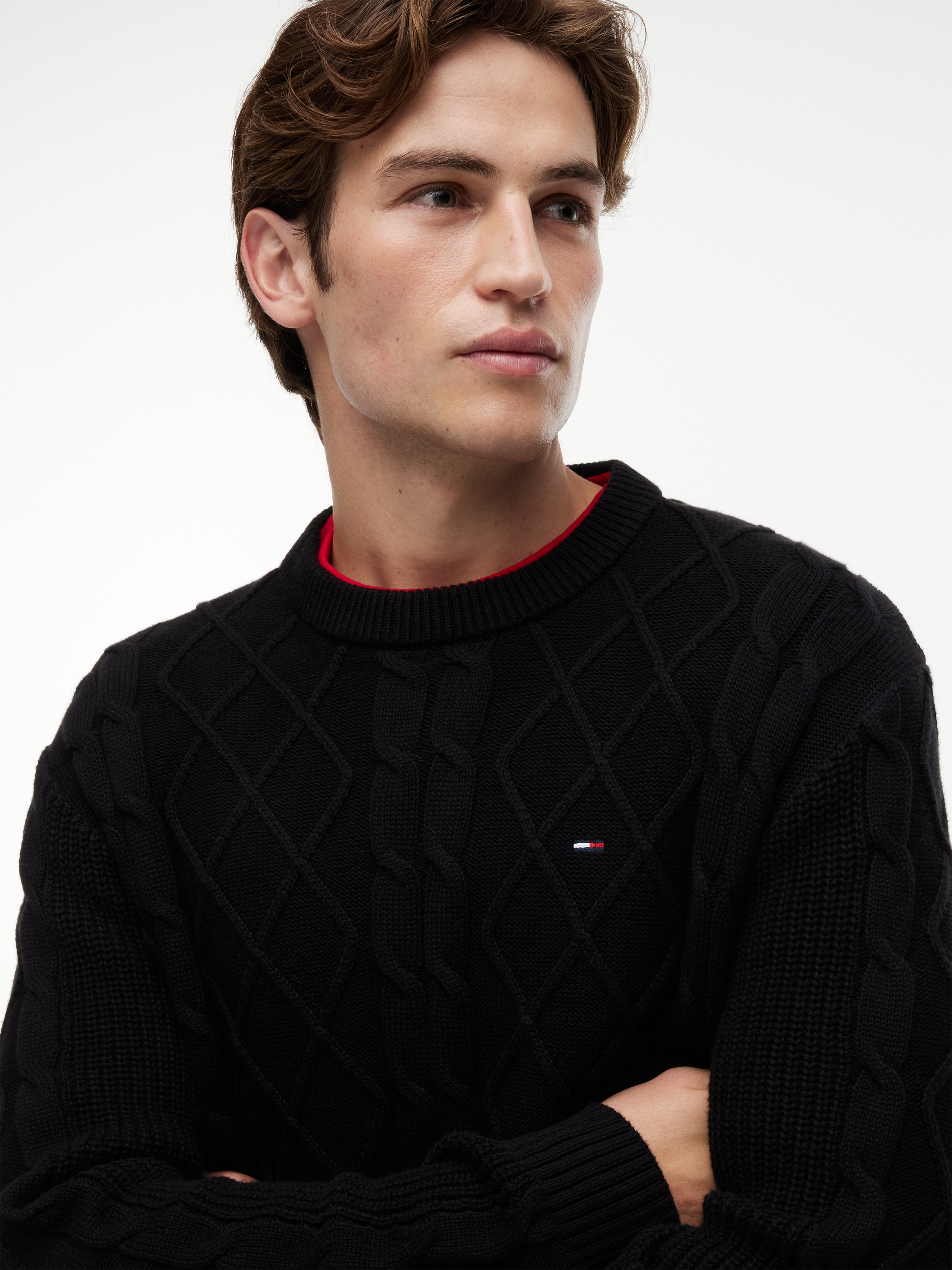 Tommy Jeans Pull à col rond »TJM REG CABLE KNIT SWEATER«