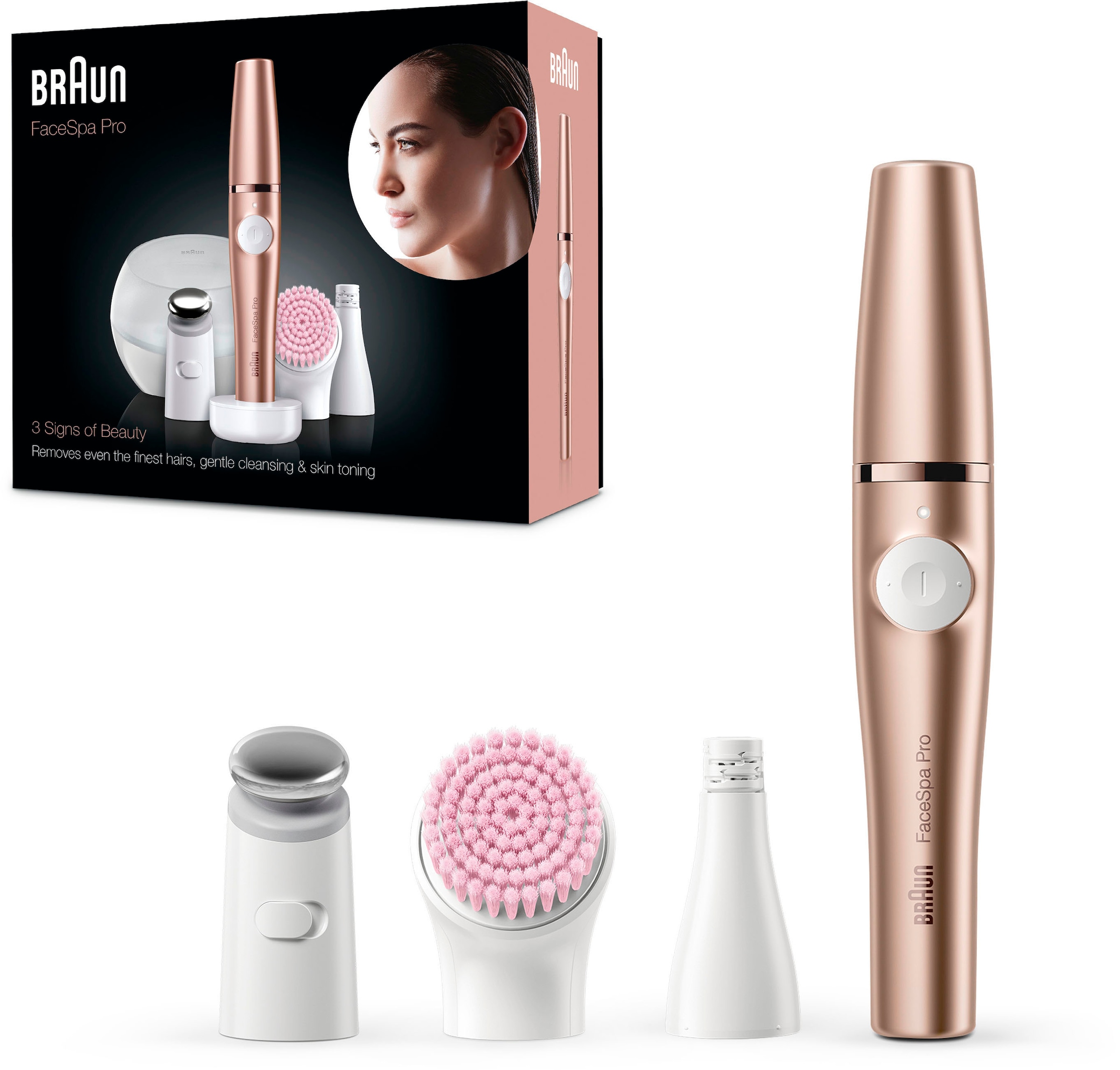 Braun Epilierer »FaceSpa Pro 921«, 2 St. Aufsätze, All-in-One Beauty-Gerät zur Gesichts-Epilation