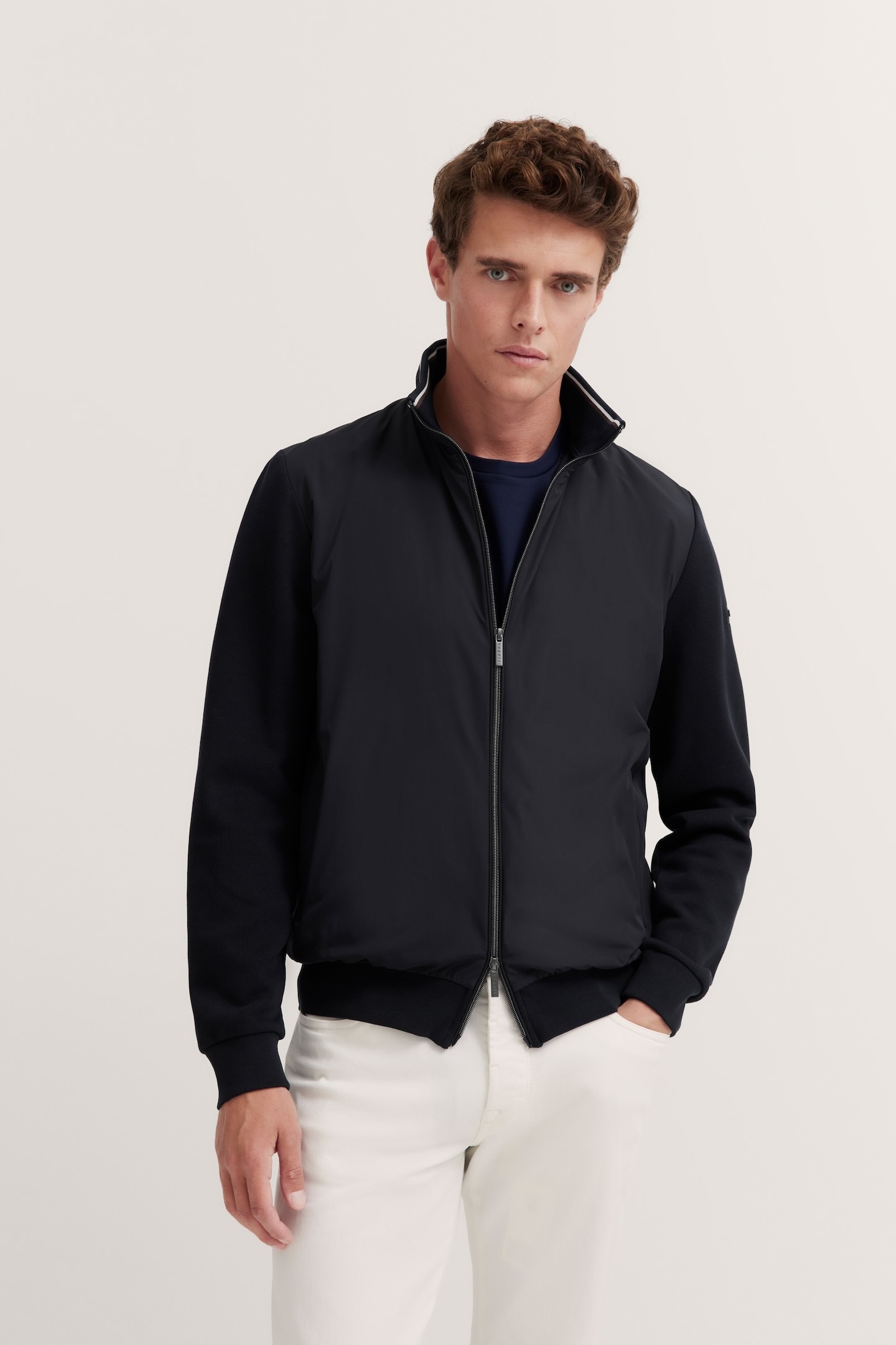 Image of bugatti Sweatjacke mit Reissverschluss und Stehkragen
