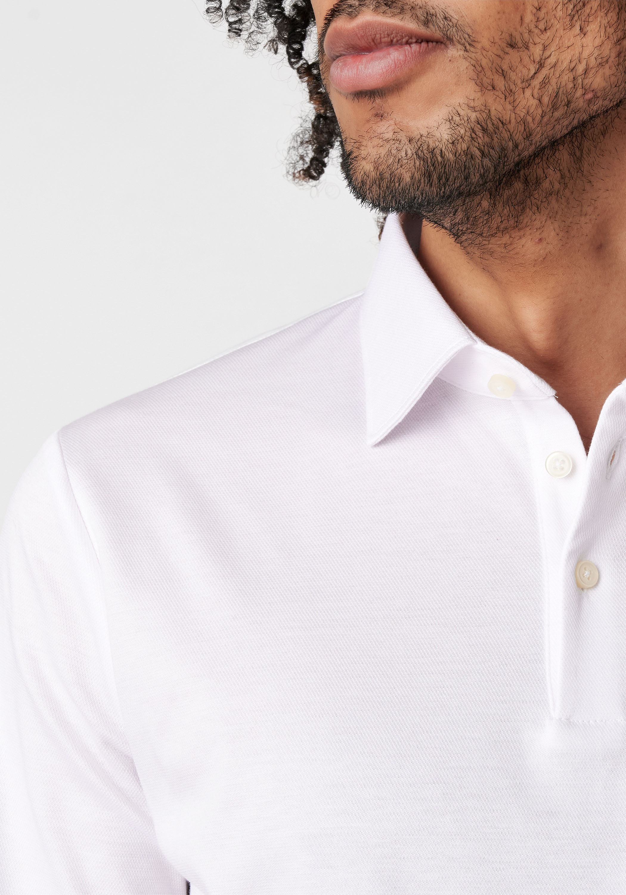 DESOTO Polo à manches longues »Jerseypolo Essential Kent langarm« Flexibler Stretch