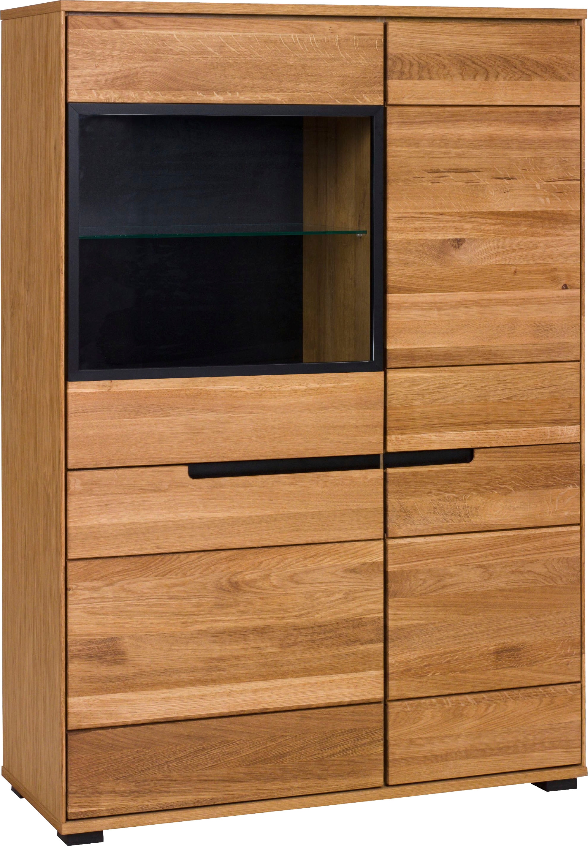 Image of Home affaire Highboard Schwarze Elemente, viel Stauraum, Türen mit dampfer, Wohnzimmer