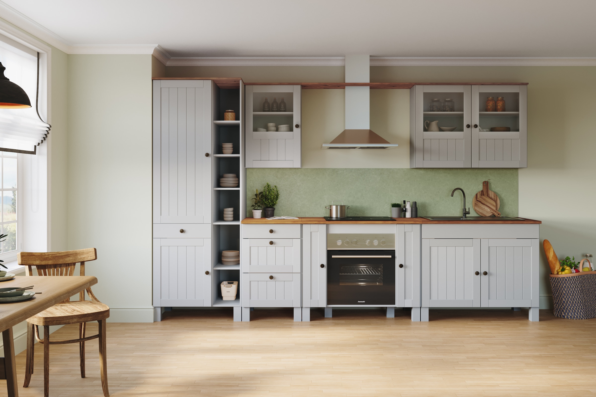 Home affaire Spülenschrank »Alby2« Mit Metallgriffen, Breite 100 cm