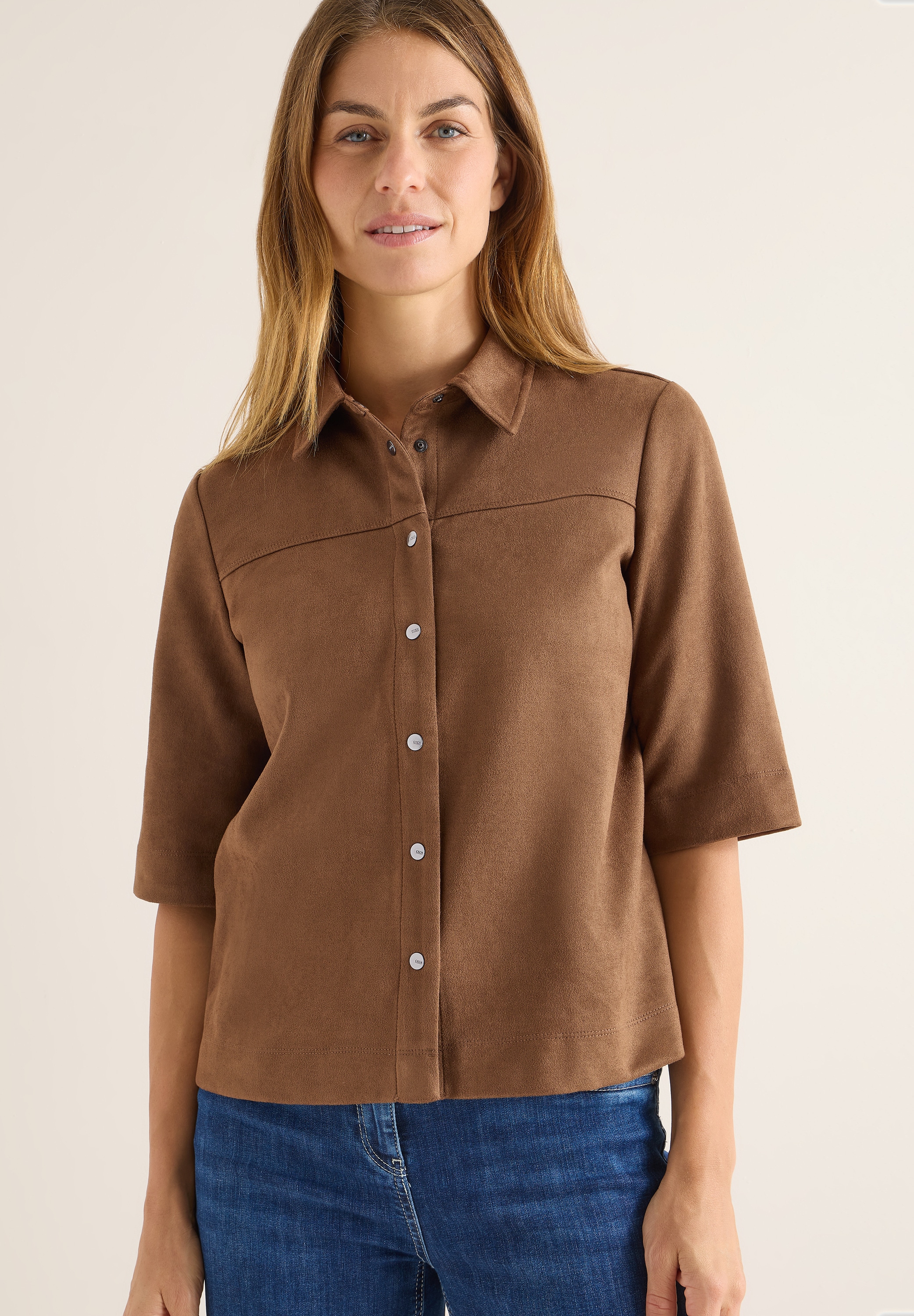 Image of Cecil Hemdbluse aus Veloursmaterial