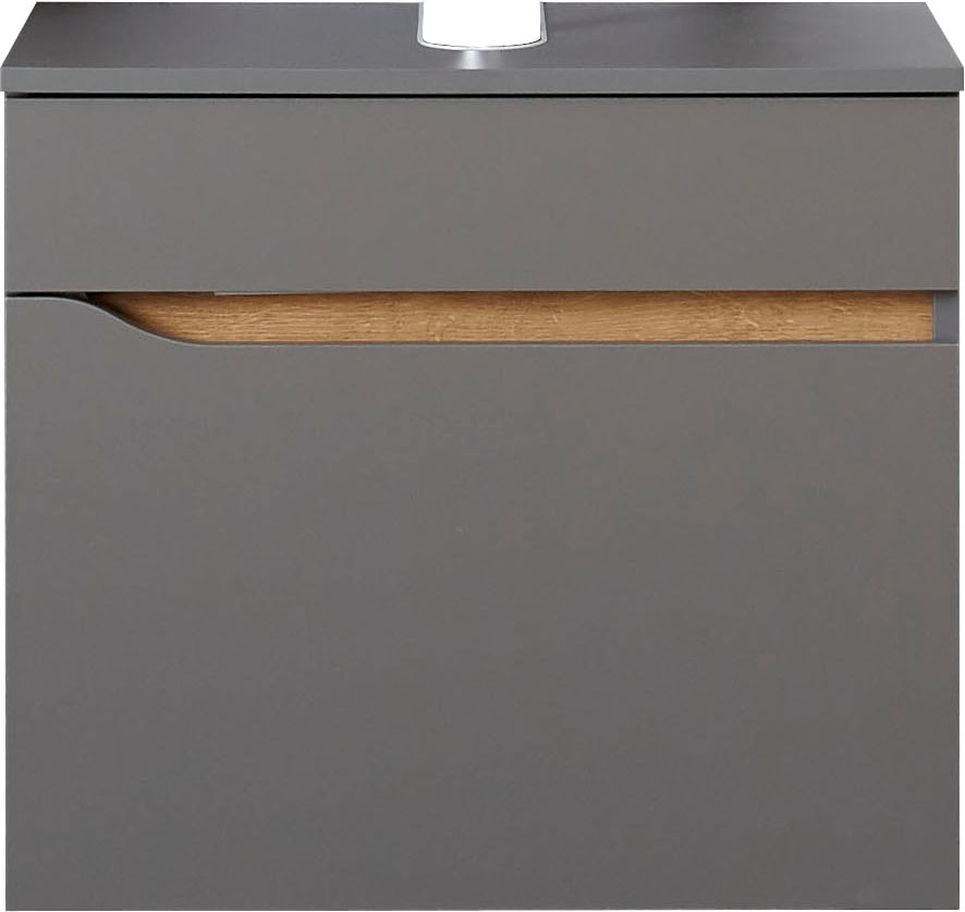 Saphir Waschbeckenunterschrank »Quickset Unterbeckenschrank, 60 cm breit, 1 Schublade« Waschbeckenschrank mit Siphonausschnitt, ohne Waschbecken, grifflos