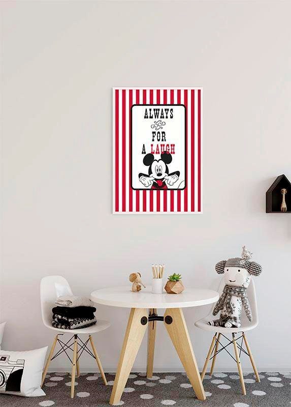 Komar Bild »Mickey Mouse Laugh« Disney 1 Stk. tlg. Wandbild zur Dekoration im Kinderzimmer - ohne Rahmen