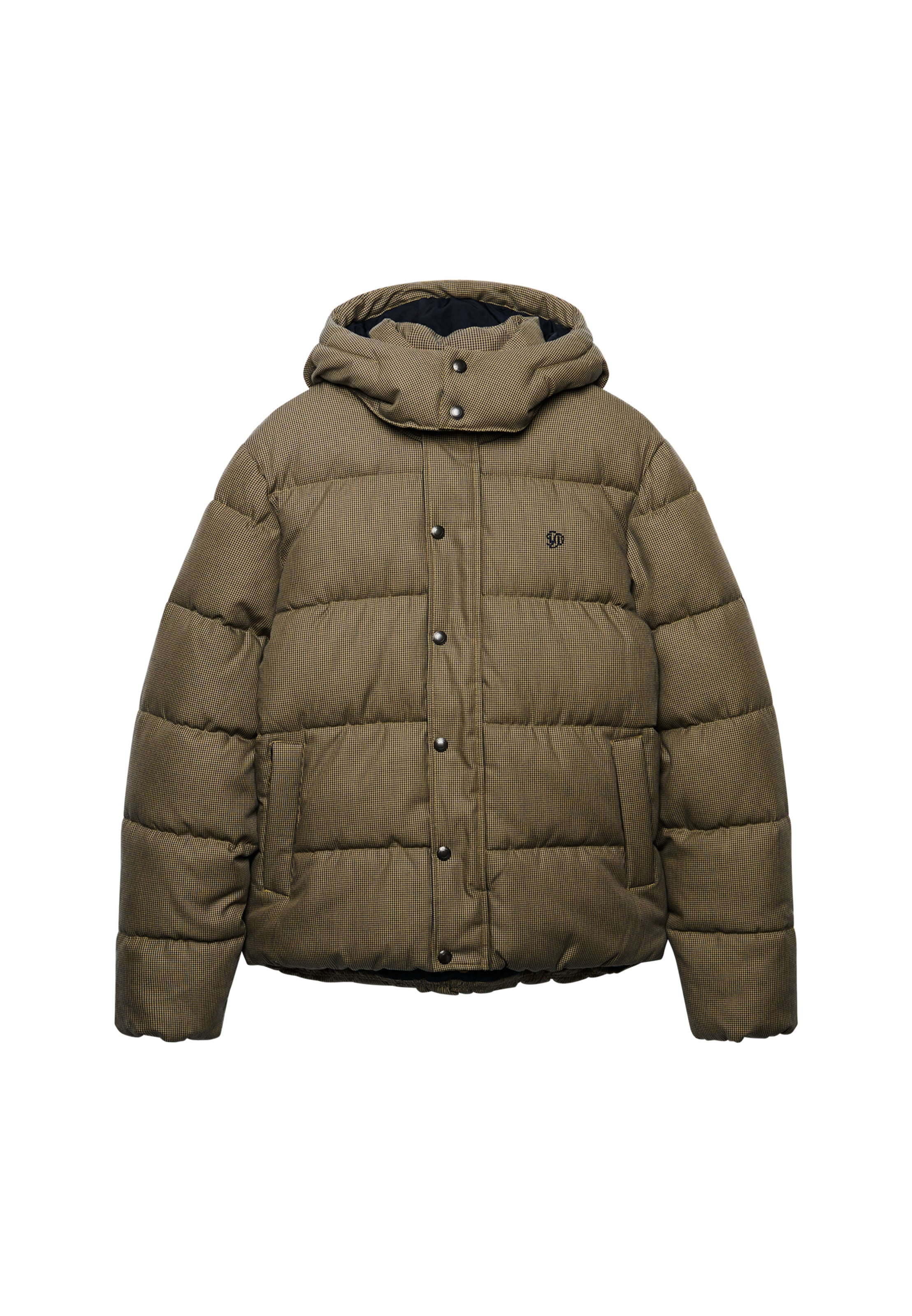 Superdry Steppjacke »PREMIUM HOOD CHECK PUFFER JKT« mit Kapuze Materialmix, relaxed fit