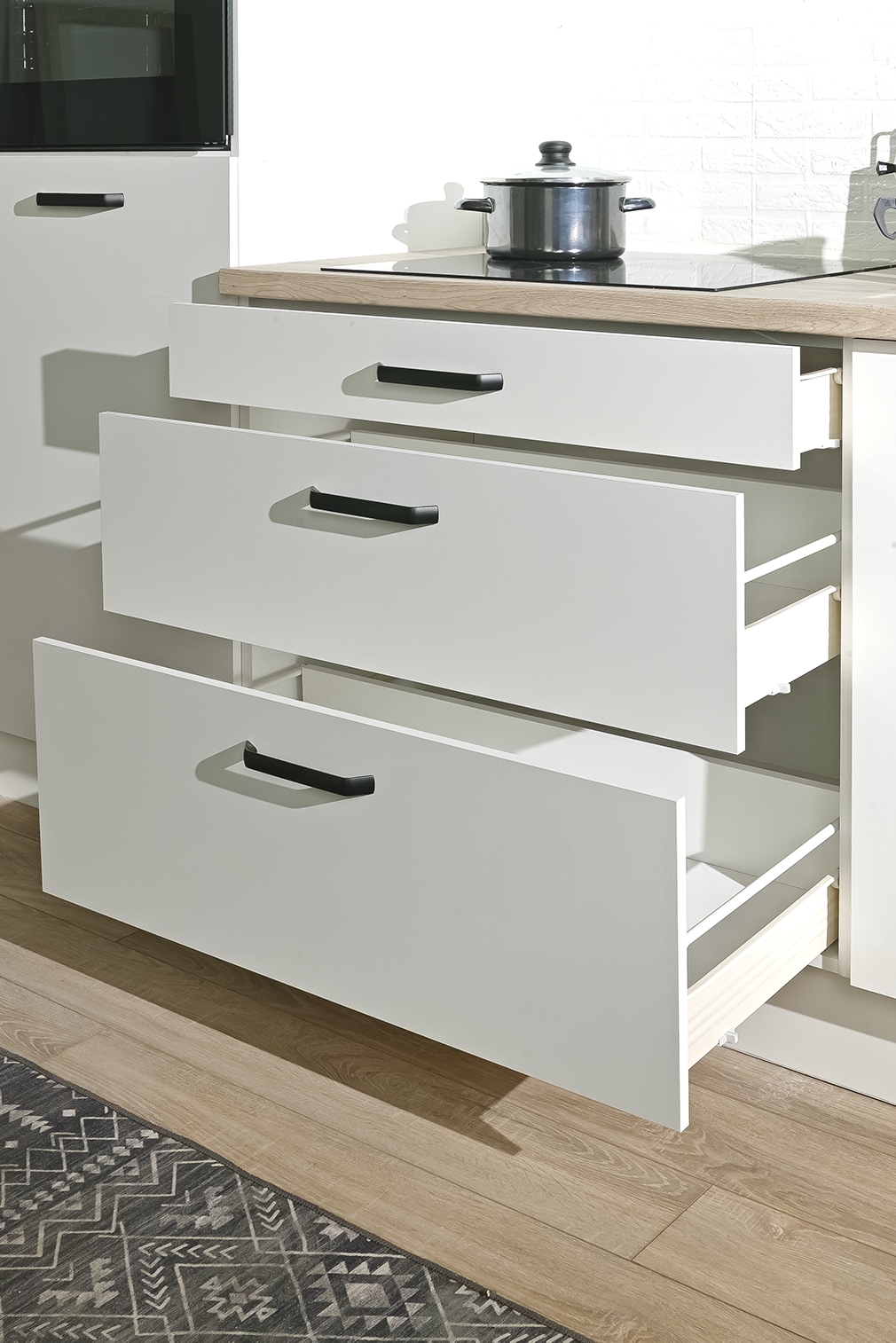 wiho Küchen Kitchenette »Compact« largeur 210 cm, choix avec appareils (avec réfrigérateur)