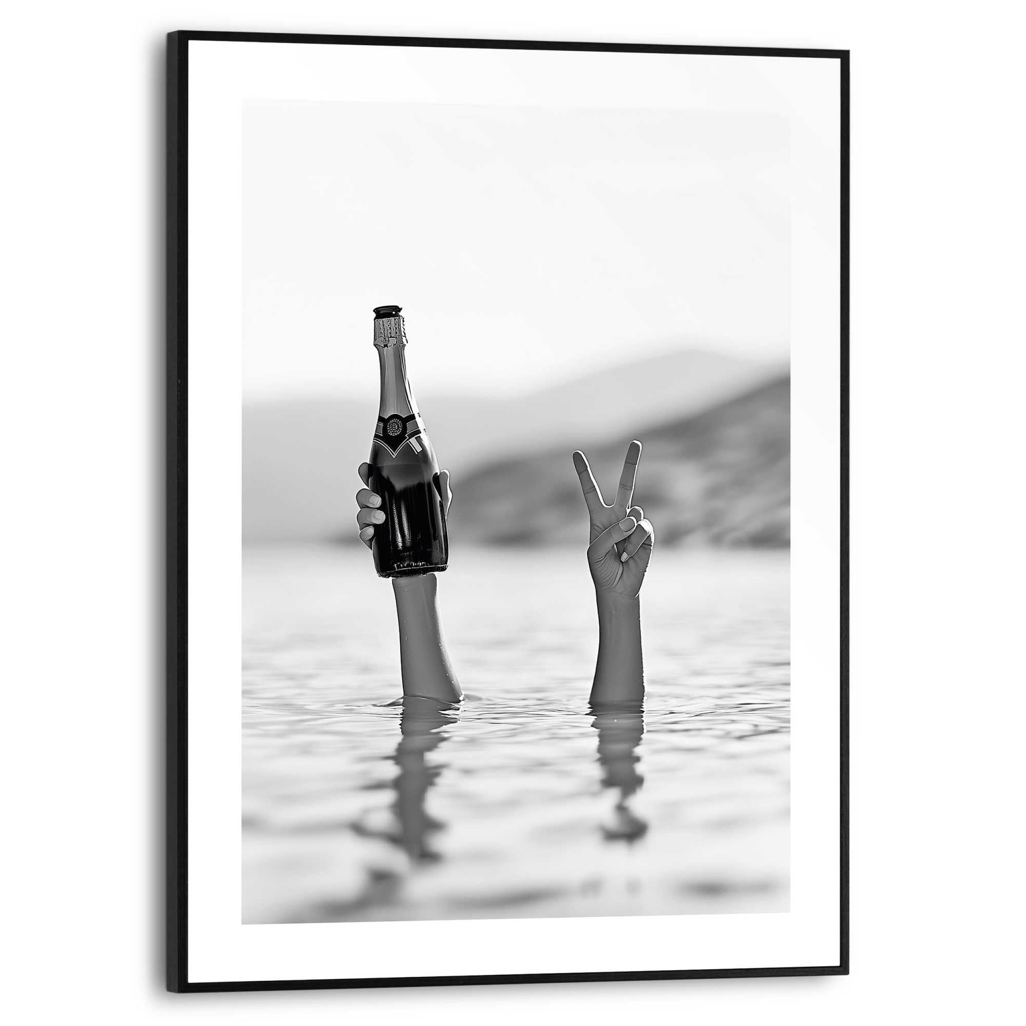 Image of Reinders Poster "Sea Cheers" Hobbyraum - Champange - Schwarz-Weiss - MDF - Humor - 30x40 cm