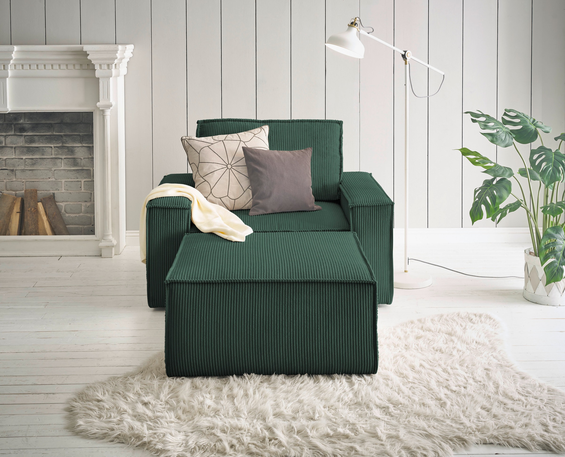 Home affaire Sessel »SHERWOOD«, Loveseat und Hocker im Set, passend zur Polster-Serie SHERWOOD