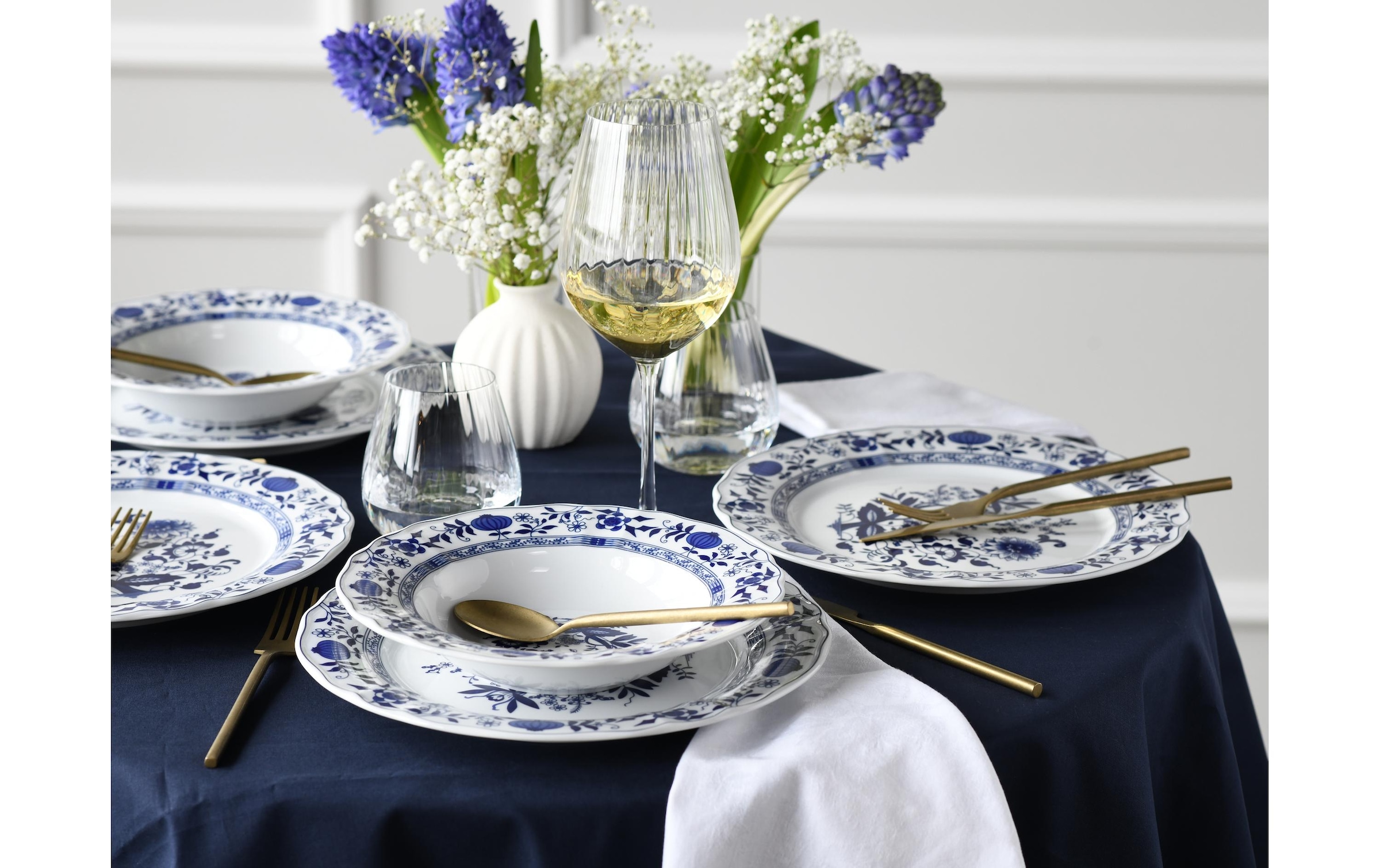 CreaTable Service combiné »Teller-Set Blau/Weiss«