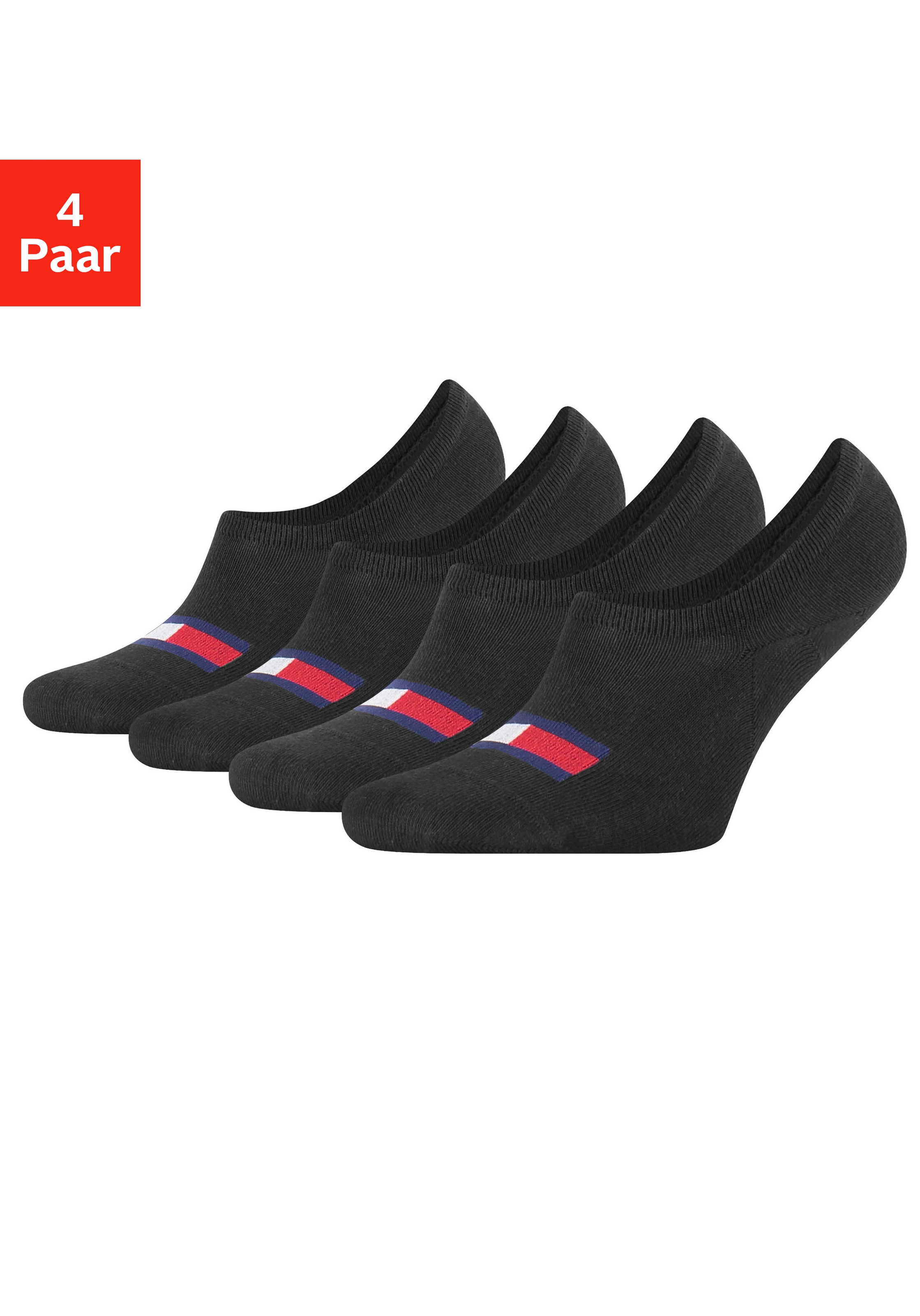 Image of Tommy Hilfiger Füsslinge »Footie high cut Flag«, (4 Paar), mit eingestricktem Markenlogo bei Ackermann Versand Schweiz