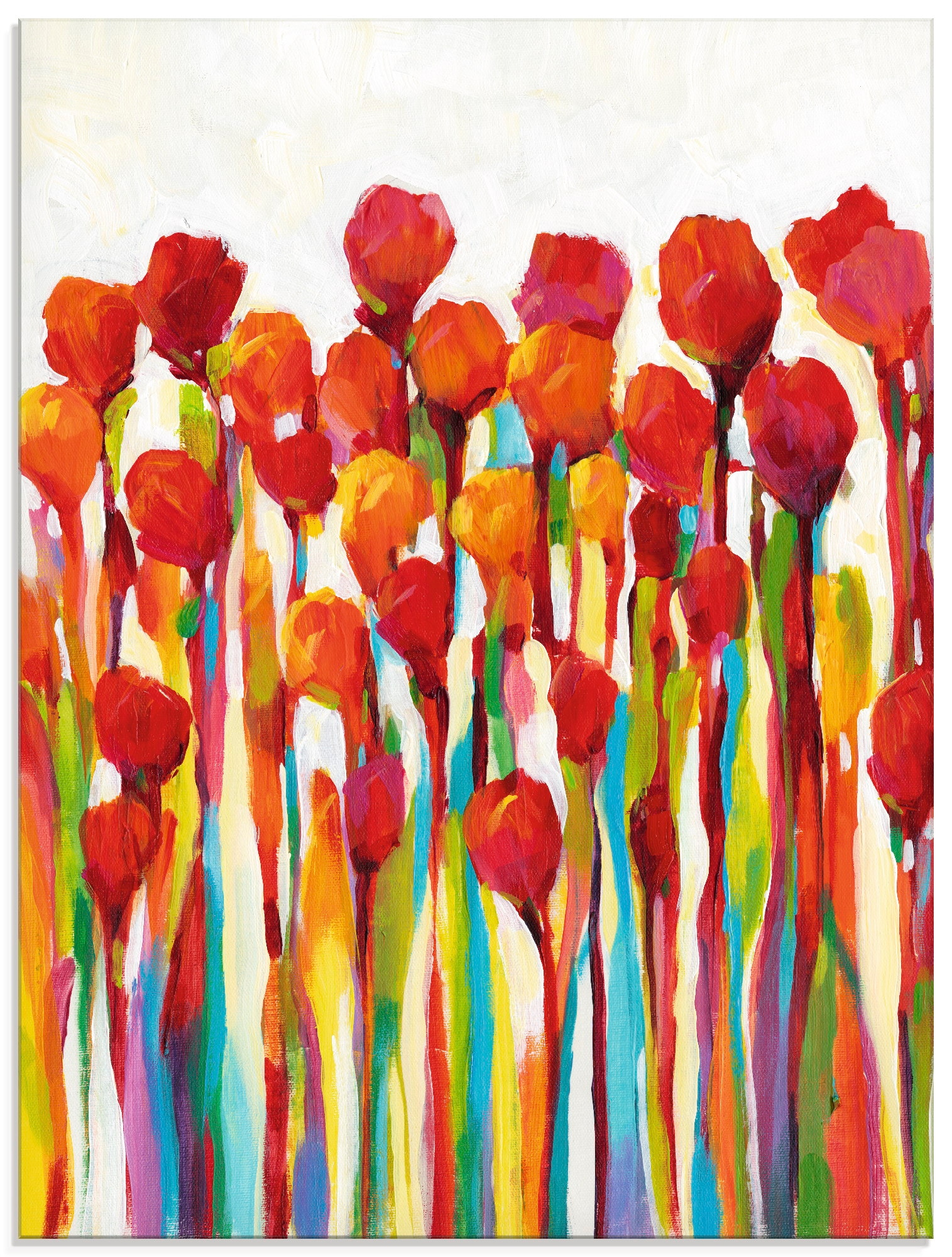 Image of Artland Glasbild "Strotzen mit Farben I" Blumenwiese 1 Stk. tlg. in verschiedenen Grössen