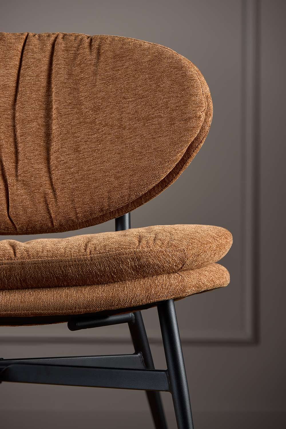 ACTONA GROUP Loungesessel »Burma« Terracotta Stoff, schwarze Stahlbeine, Sitzhöhe: 43 cm