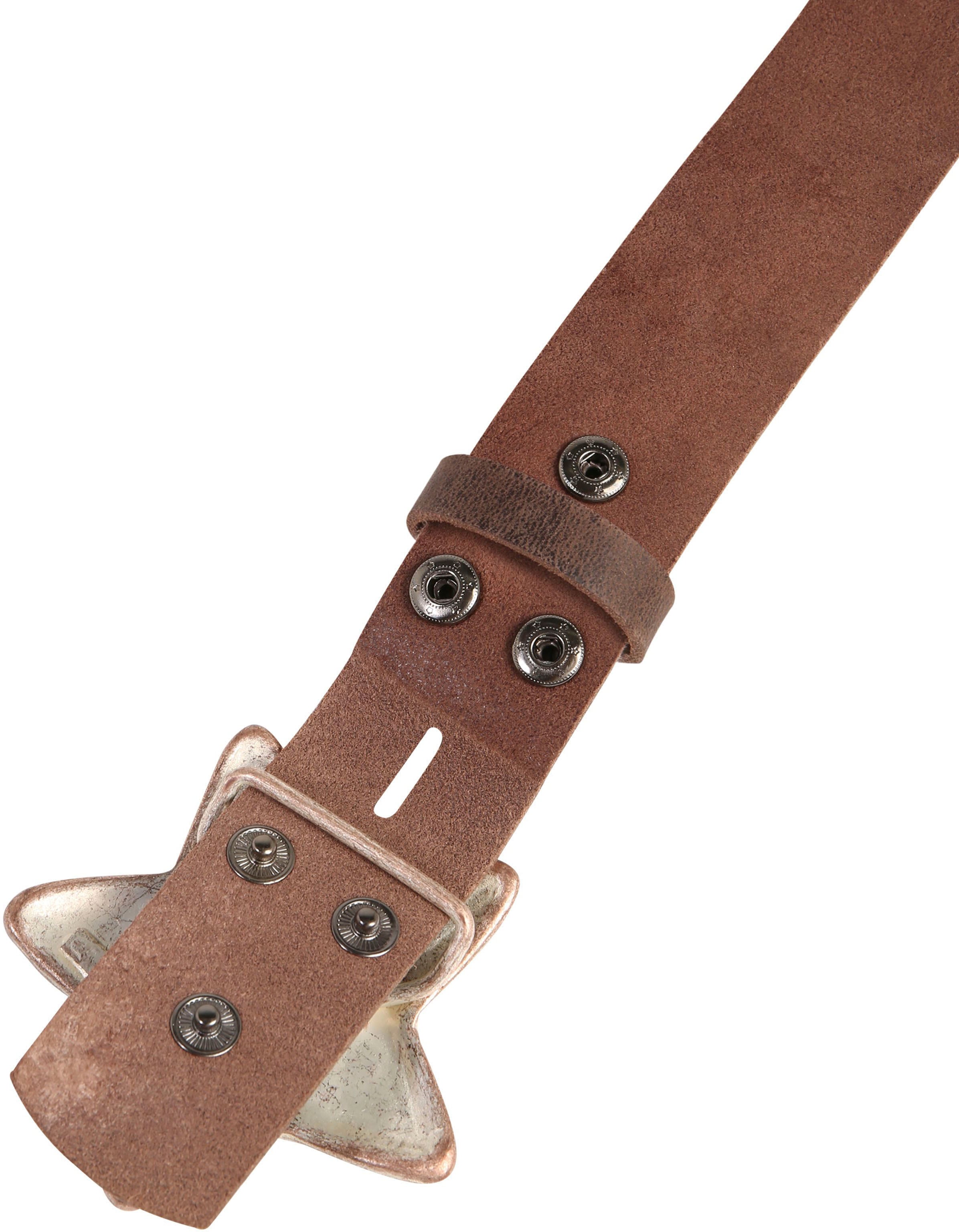 Rettungsring Gürtel Ceinture en cuir mit Koppelschliesse im Stern-Design