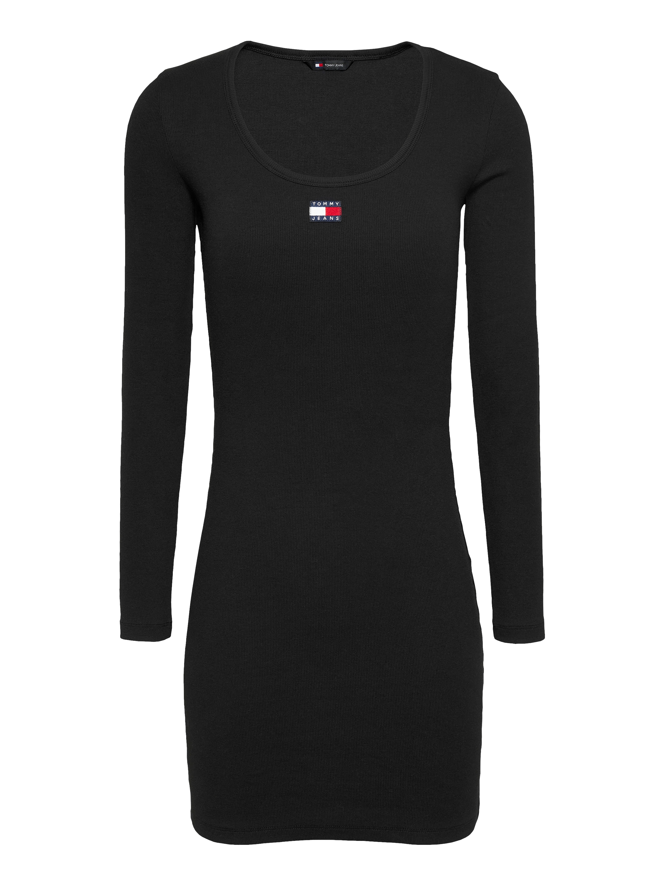 Tommy Jeans Curve Jerseykleid »TJW BADGE RIB BODYCON DRESS EXT«, in Grossen Grössen, Rippware, Bodycon
