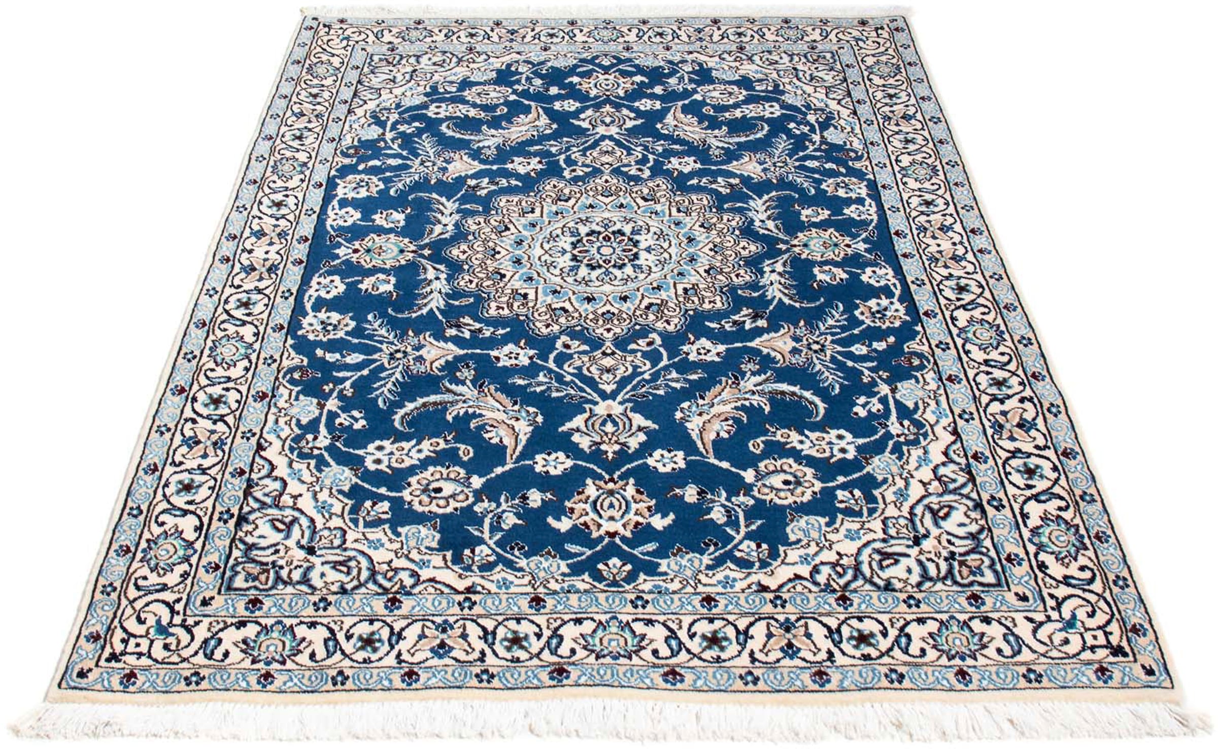Orientteppich »Perser - Nain - Royal - 172 x 115 cm - blau«, rechteckig, Wohnzimmer,...