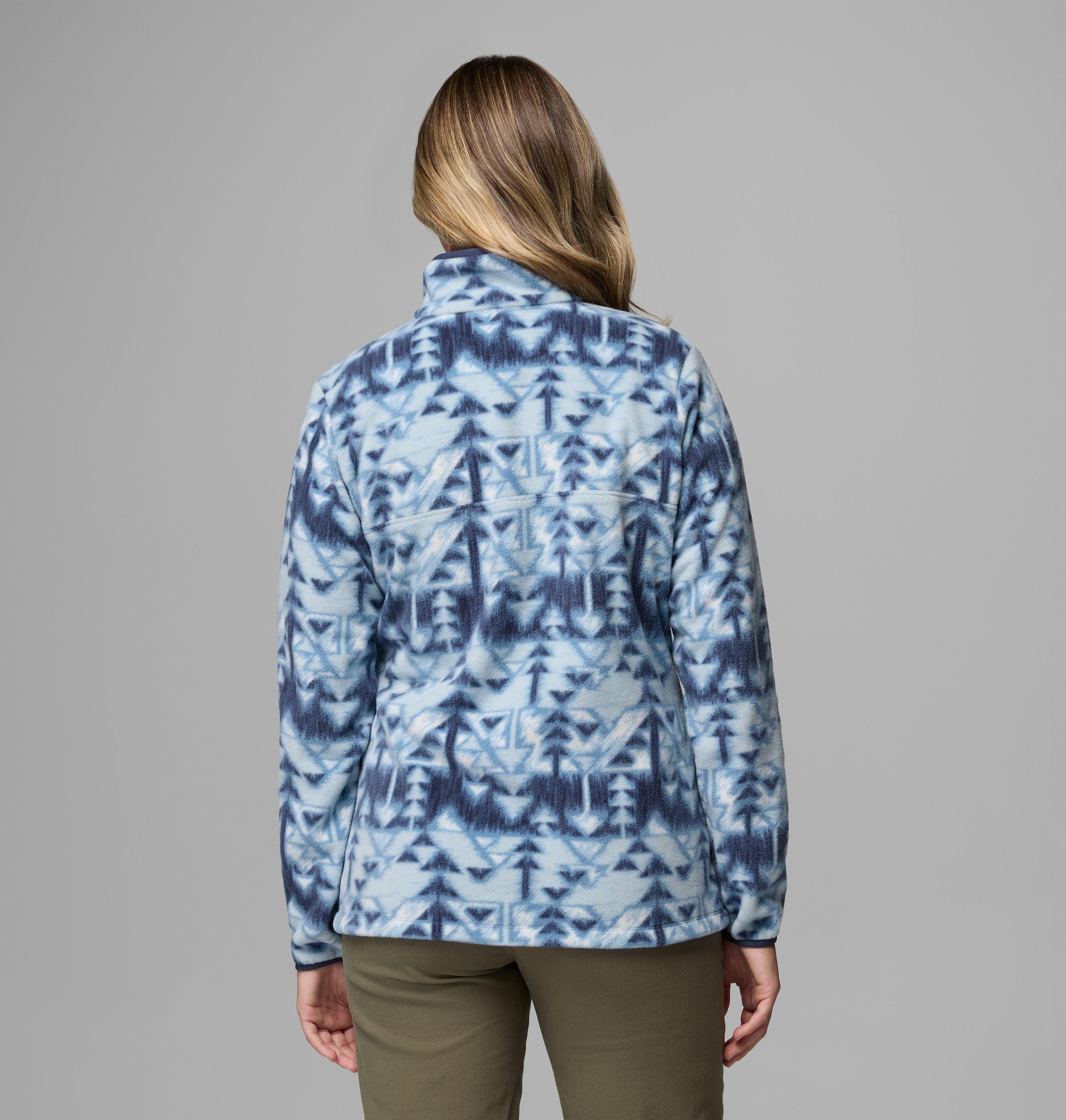 Columbia Pull en polaire »Benton Springs Printed 1/2 Snap«, 39 : avec fermeture à boutons-pression moitié, design manches longues, en nylon
