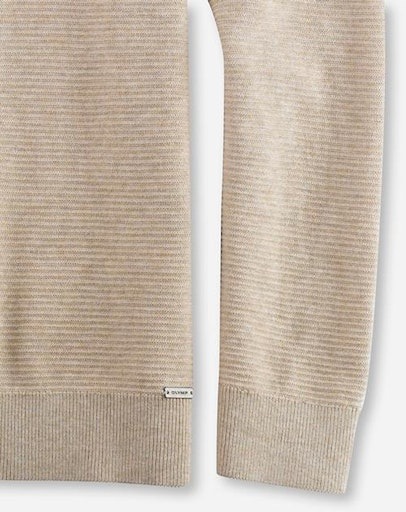 OLYMP Rundhalspullover »OLYMP Strick Casual« mit modischem Strukturmuster