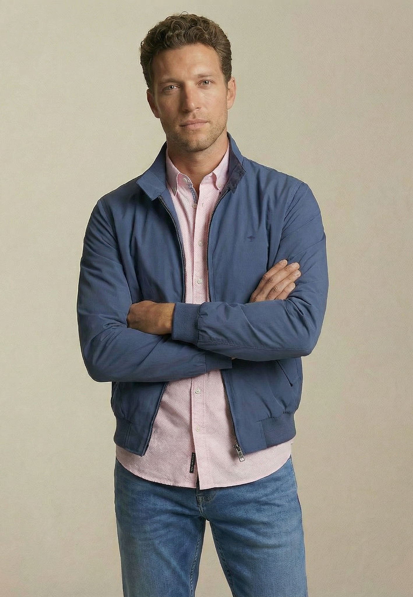Image of FYNCH-HATTON Blouson ohne Kapuze mit Reissverschluss und Eingrifftaschen