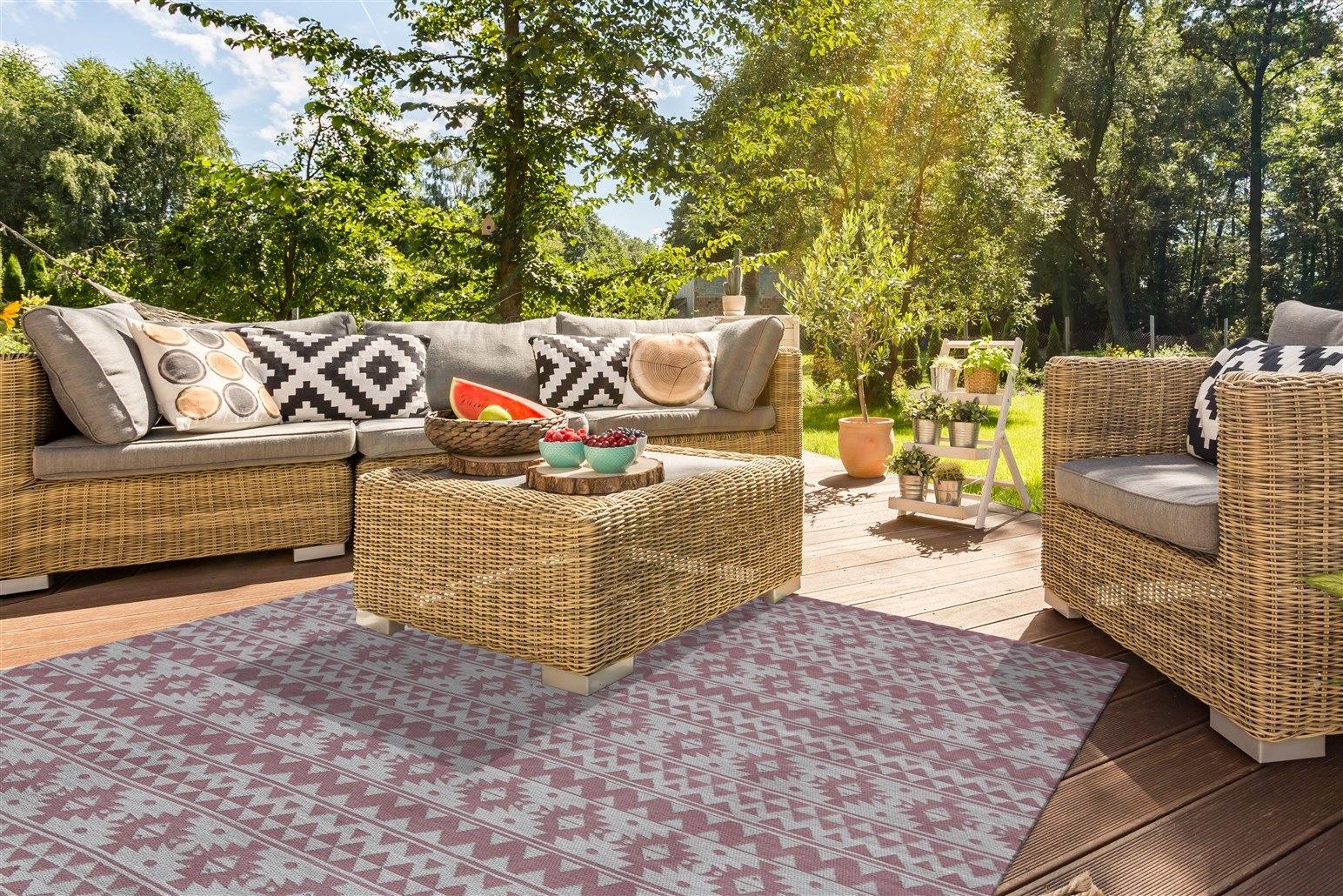 Kayoom Tapis »Sunny 210« Rectangulaire 8 mm Höhe particulièrement facile d’entretien. Utilisable en intérieur et extérieur.