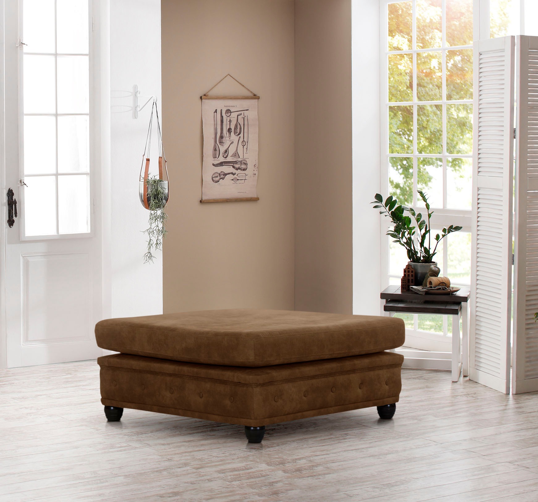 Image of Premium collection by Home affaire Polsterhocker »Rysum«, passend zur Serie "Rysum" B/T/H: 100/100/45 cm bei Ackermann Versand Schweiz