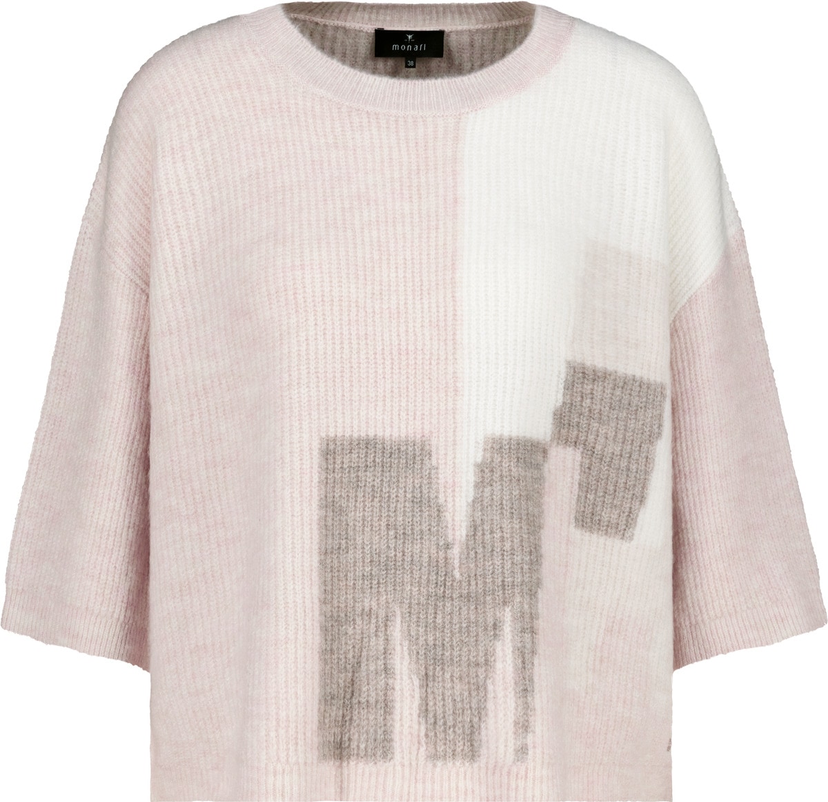 Monari Pull en tricot »Pullover Intarsie« Coupe régulière avec col rond
