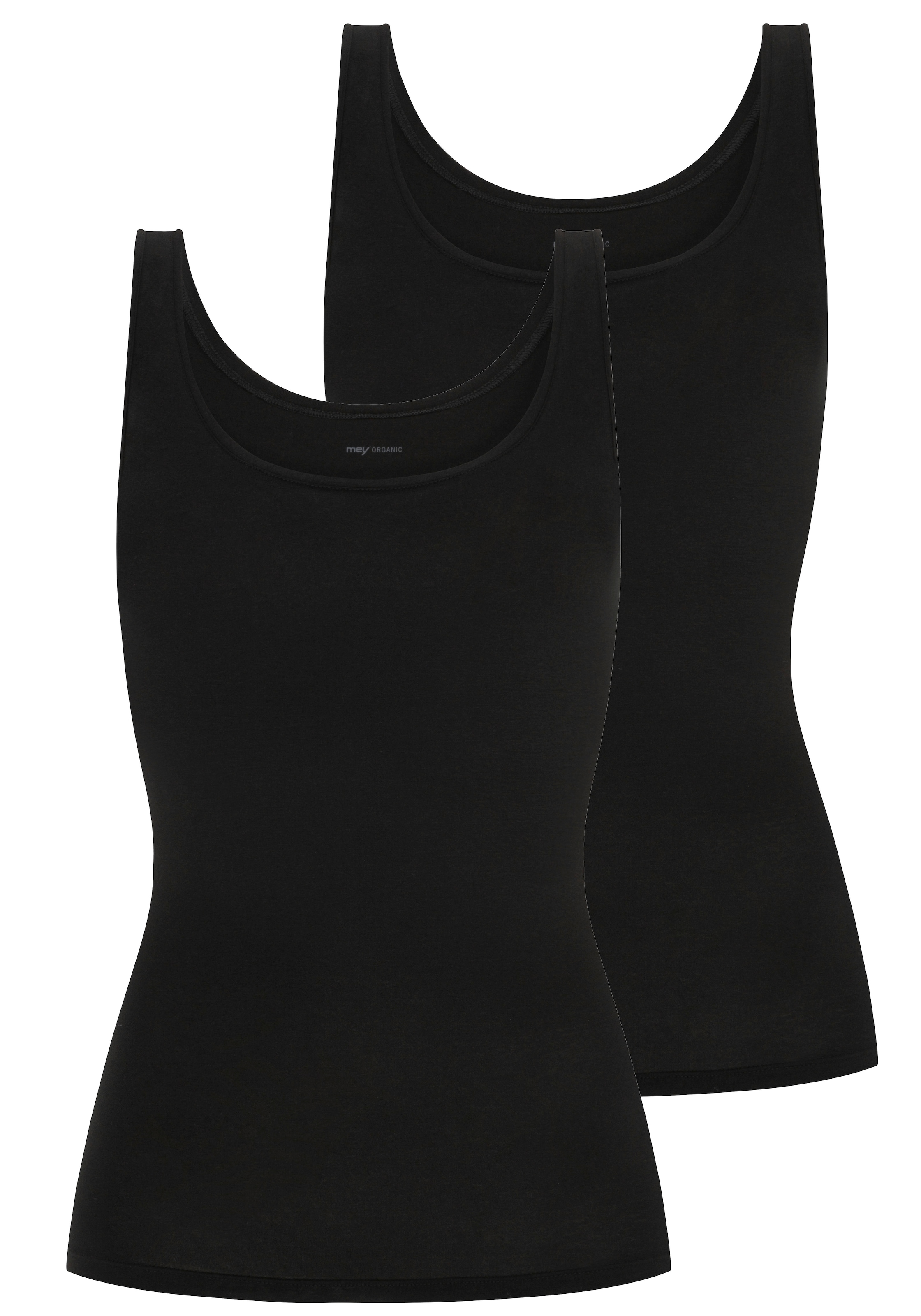 Image of Mey Unterhemd "Superfine Organic" 2er Pack, breite Träger, tiefer Rundhalsausschnitt, Single Jersey, elastisch