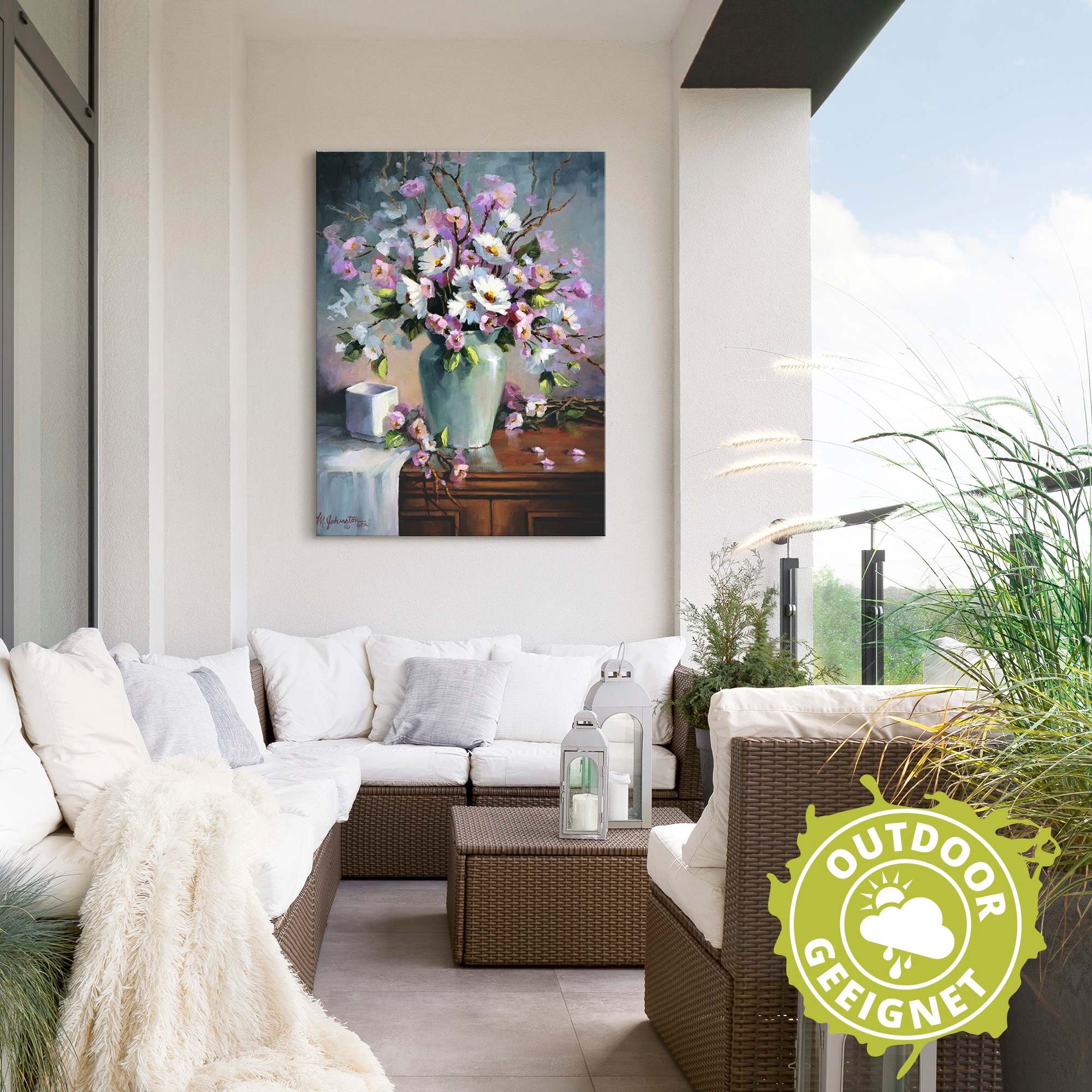 Artland Alu-Dibond-Druck »Apfel und Kirchblüten« Arrangements 1 Stk. tlg. für Innen- und Aussenbereich geeignet, Outdoorbild