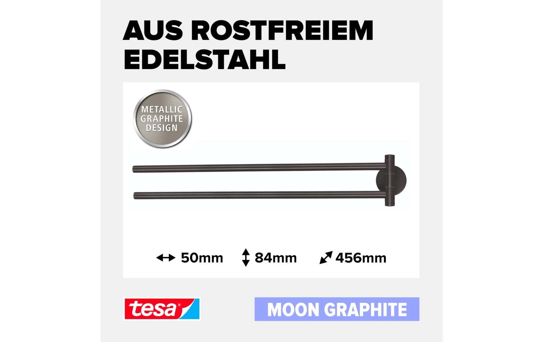 tesa Porte-serviettes »MOON Graphite Zweiarmiger«