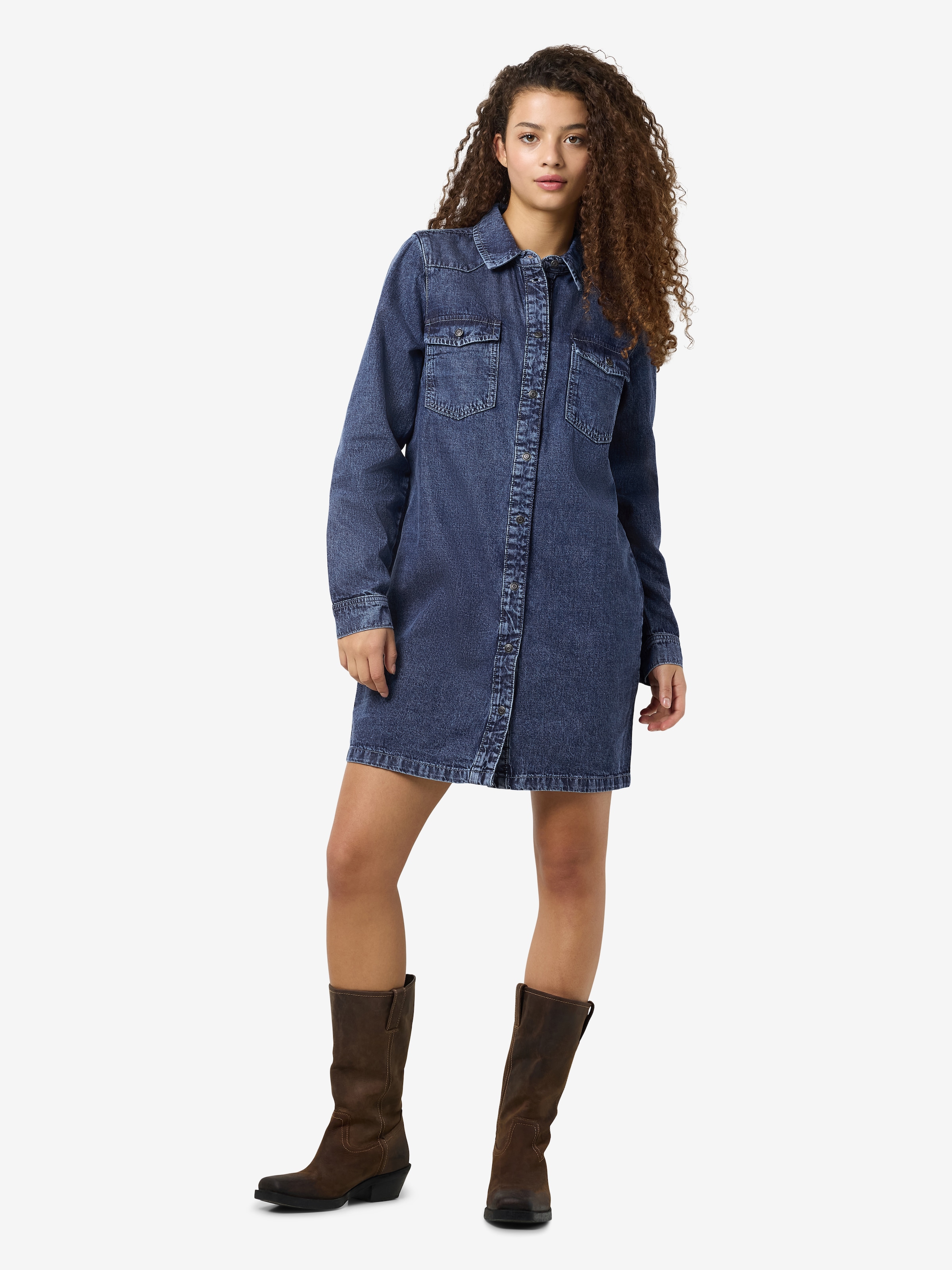 Noisy may Jeanskleid »NMNEW SIGNE L/S DENIM DRESS VI002MB LX« Brusttaschen
