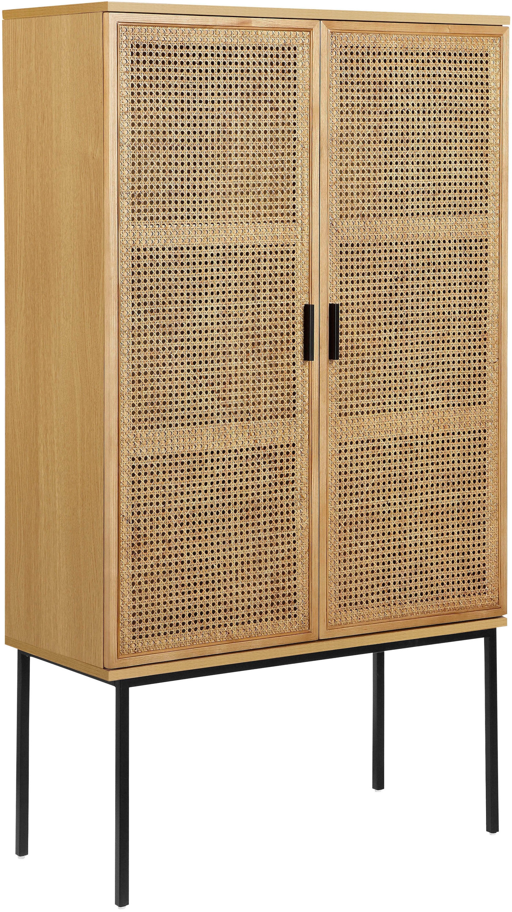 Image of GOODproduct Highboard "Feines" Eschenholz-Details, robustem Metallgestell, FSC-zertifiziertem Holz