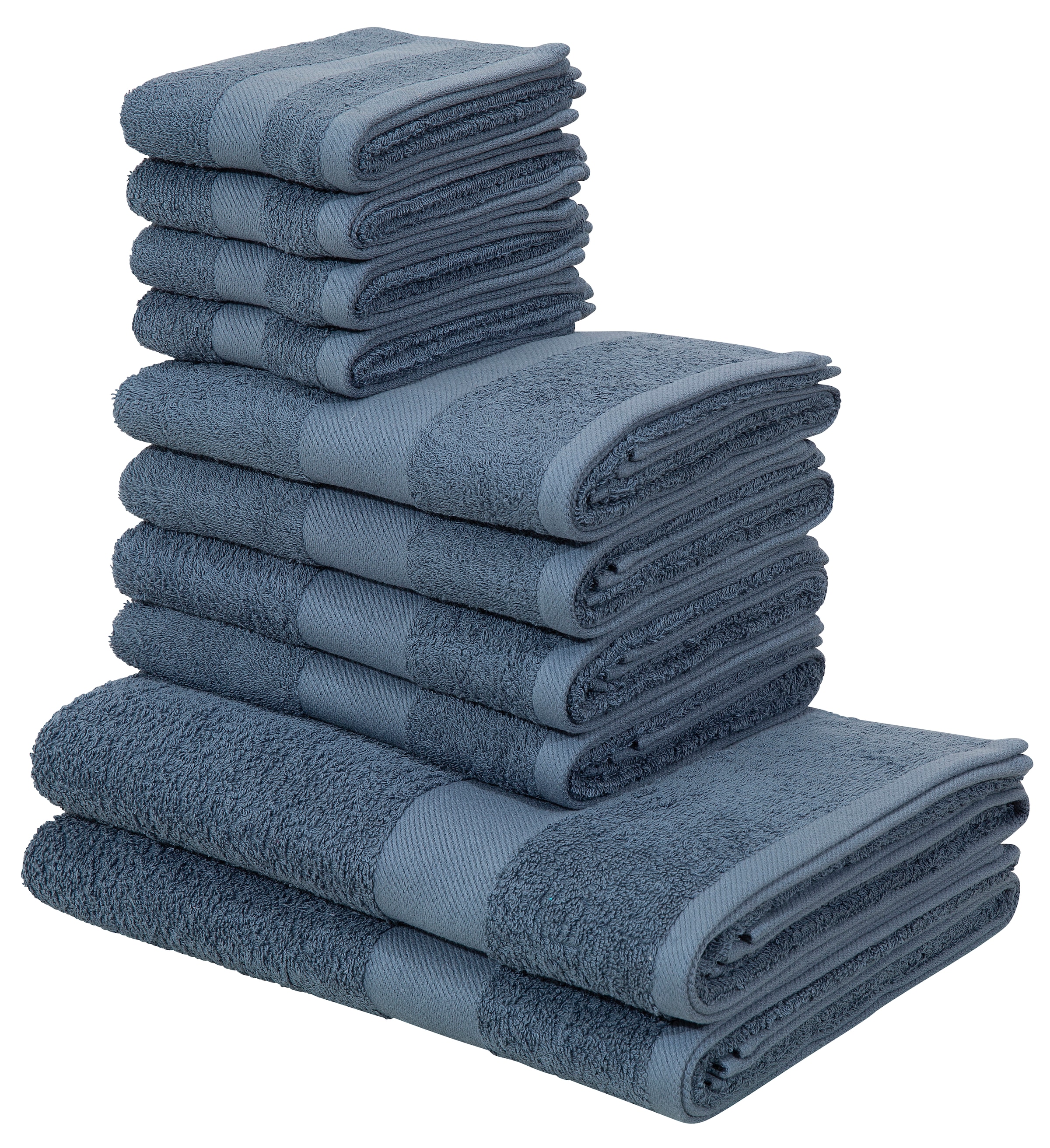 my home Handtuch dezenten Set, Baumwoll-Handtücher 100% Farben, 10 kaufen in Set Walkfrottee, tlg., Handtuchset »Melli«