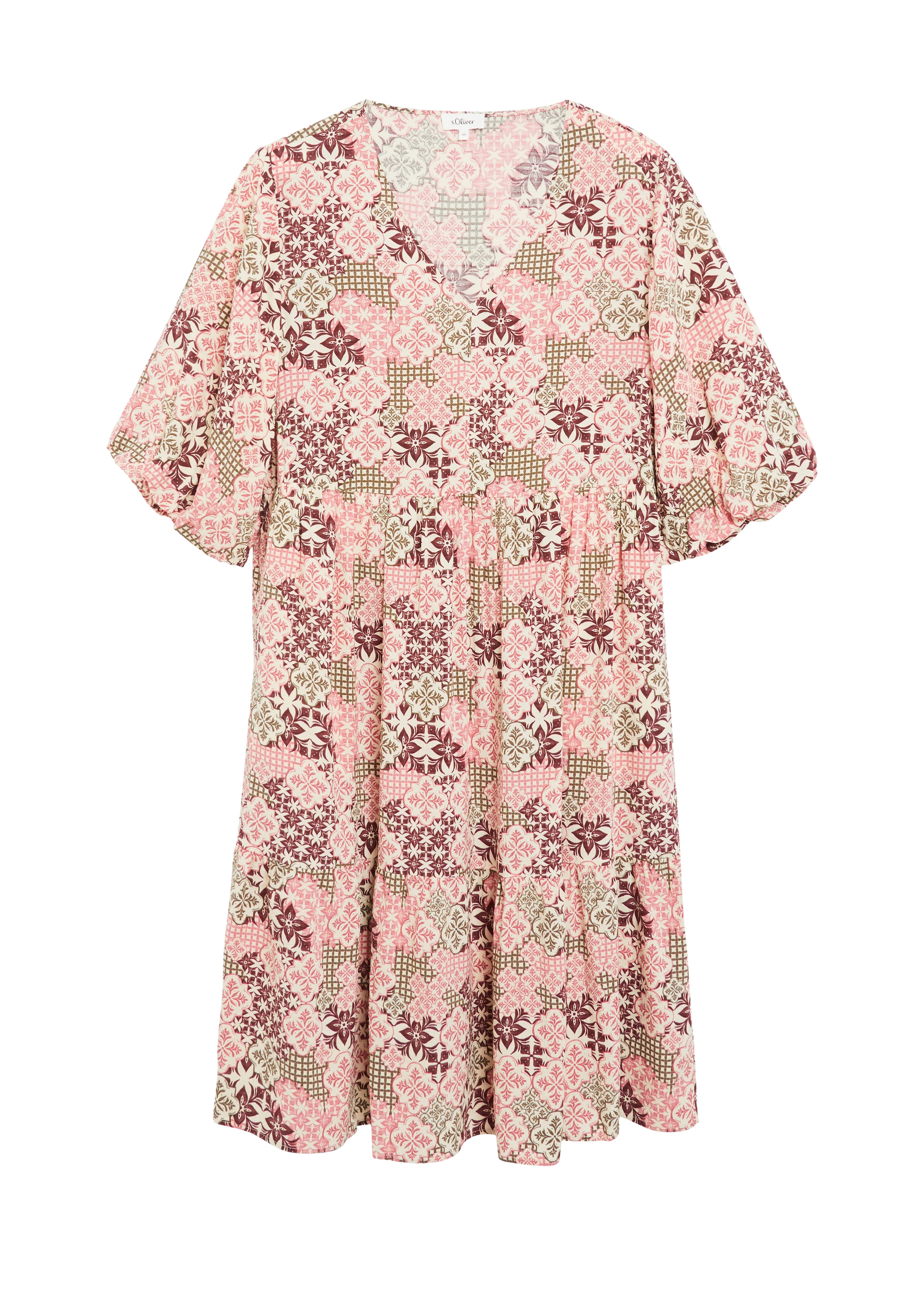 s.Oliver Robe chemisier Sans poches Robe d'été longue en viscose