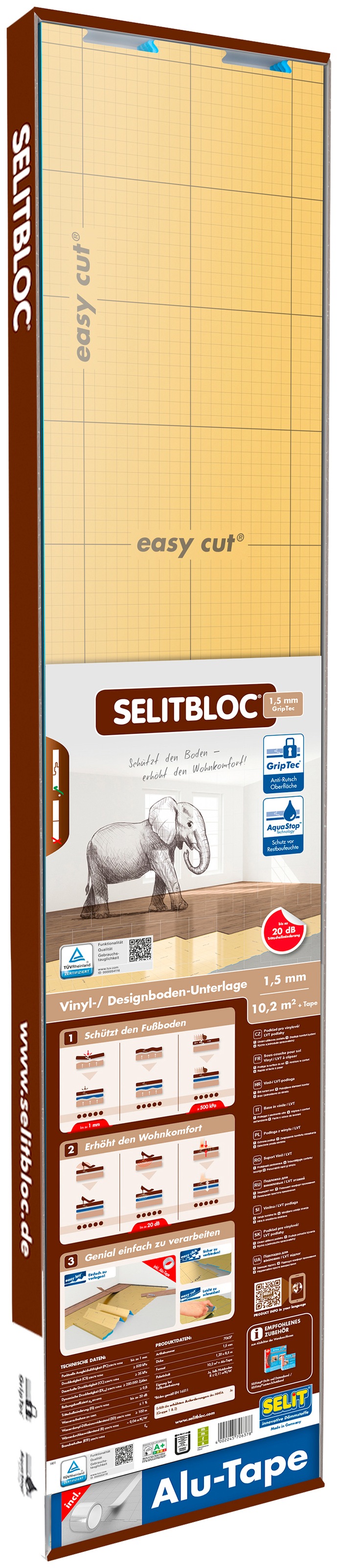 Image of Selit Trittschalldämmplatte »SELITBLOC«, für Vinyl- und Designböden, faltbar, mit Tape bei Ackermann Versand Schweiz