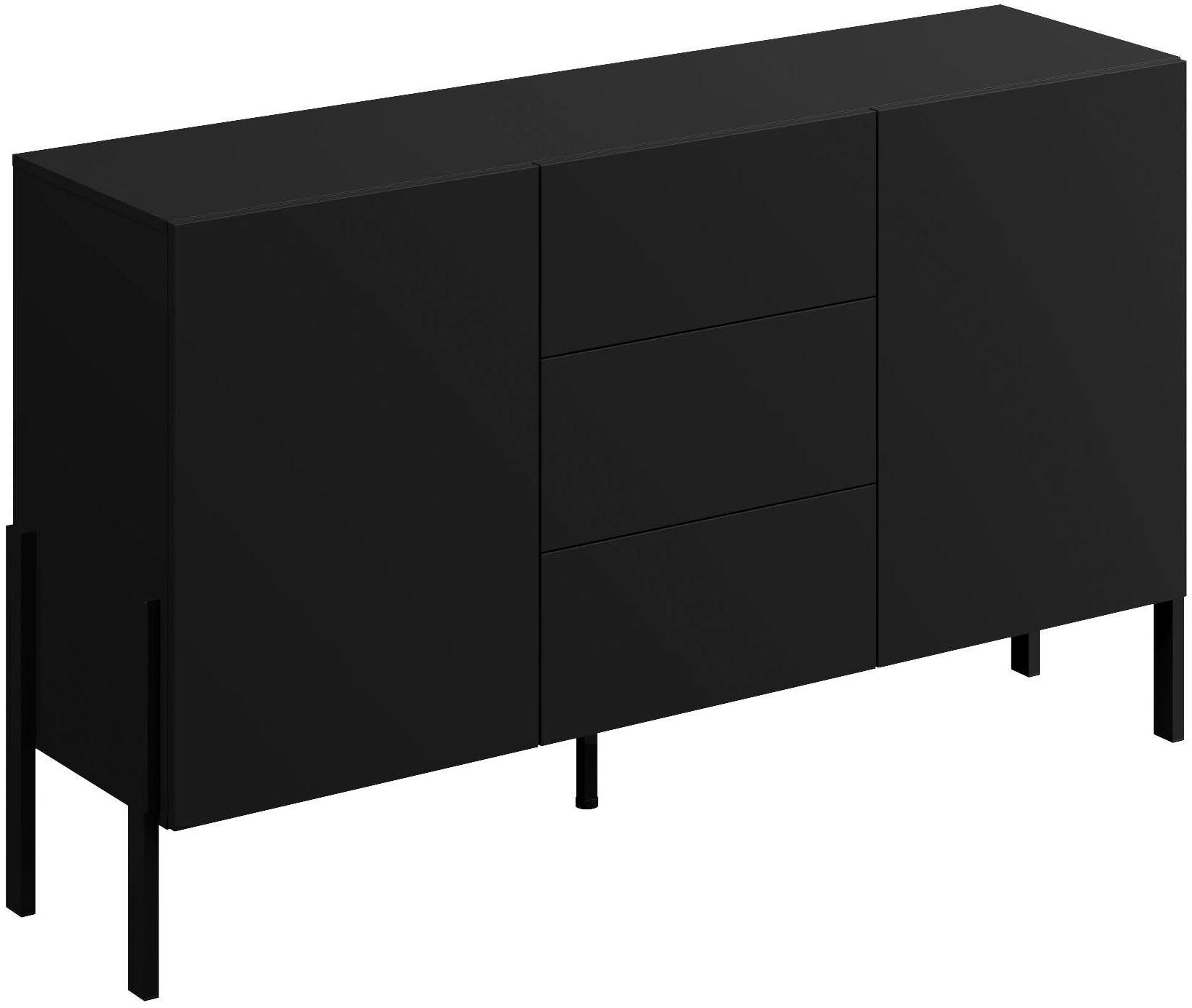 GOODproduct Buffet »Jukon, Breite 150 bzw.180 cm, moderne grifflose Kommode« Schubladenschrank 2 Türen/3 Schubkästen, push-to-open-Funktion