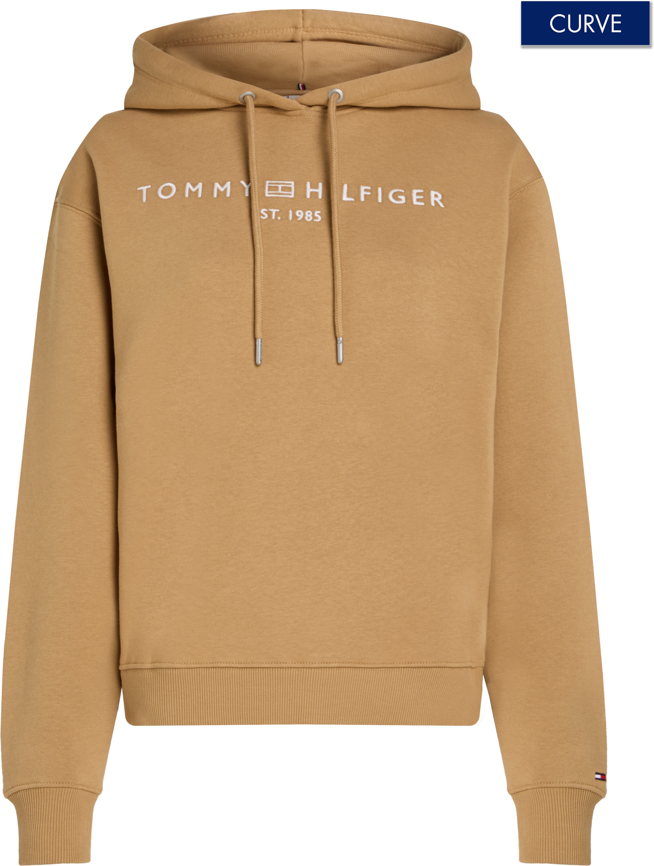 Tommy Hilfiger Curve Kapuzensweatshirt »CRV MDRN REG CORP LOGO HOODIE«, in Grossen Grössen, Kapuze, Mit Logostickerei am unteren Ärmel