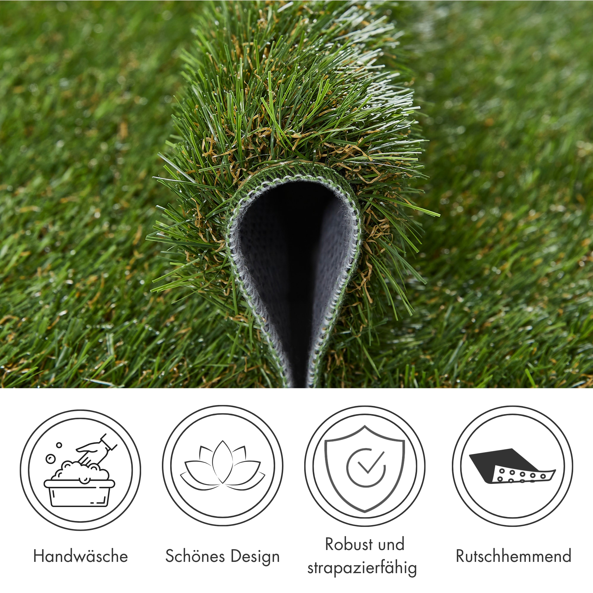 Andiamo Set de table »Kuba, ideale Tischdeko für Fussball Fans« Tischset 30/45 cm, Kunstrasen, natürliche Optik, waschbar