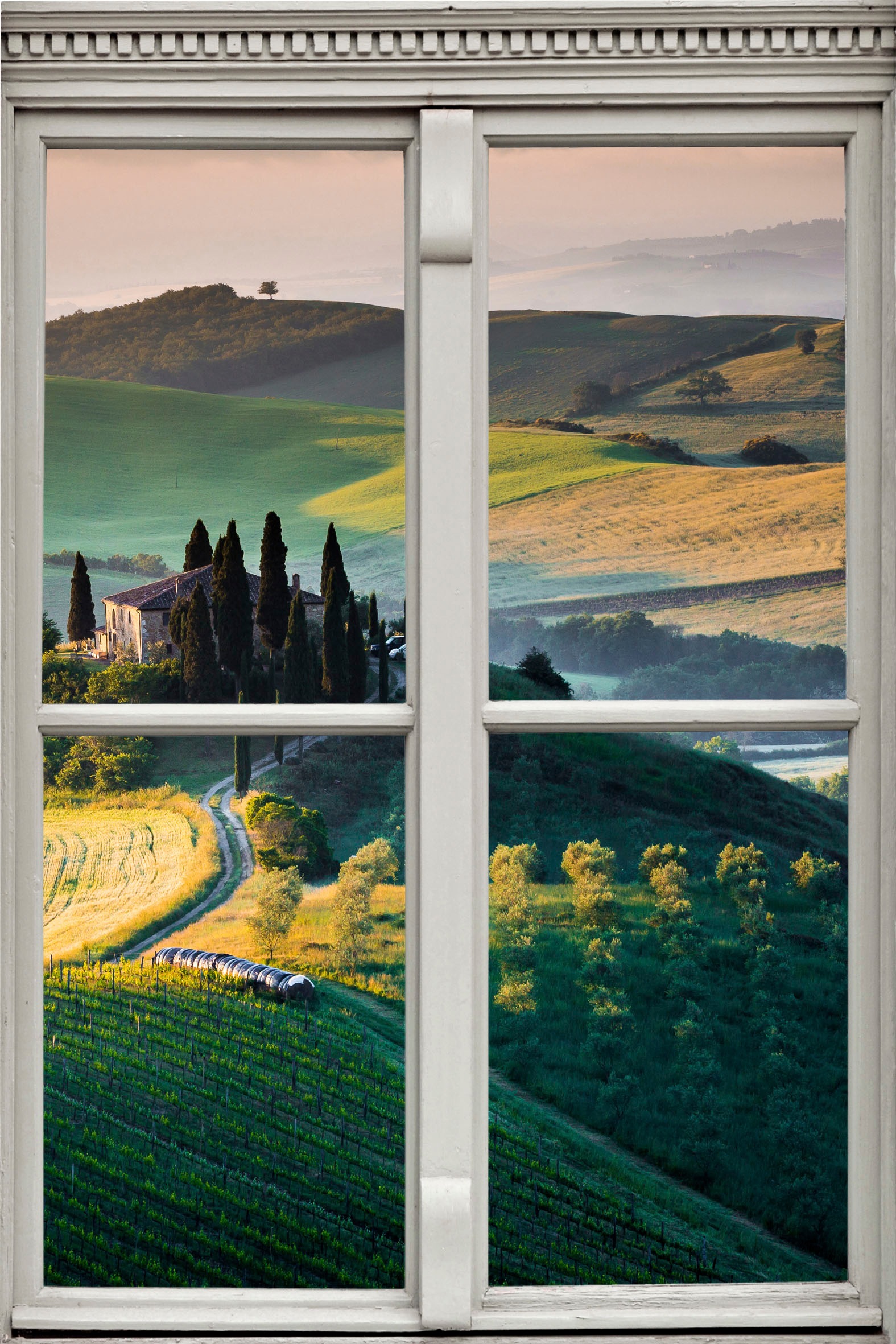 Image of queence Wandsticker "Weingut" Wandsticker, Wandbild, selbstklebend, 3D, Fenster
