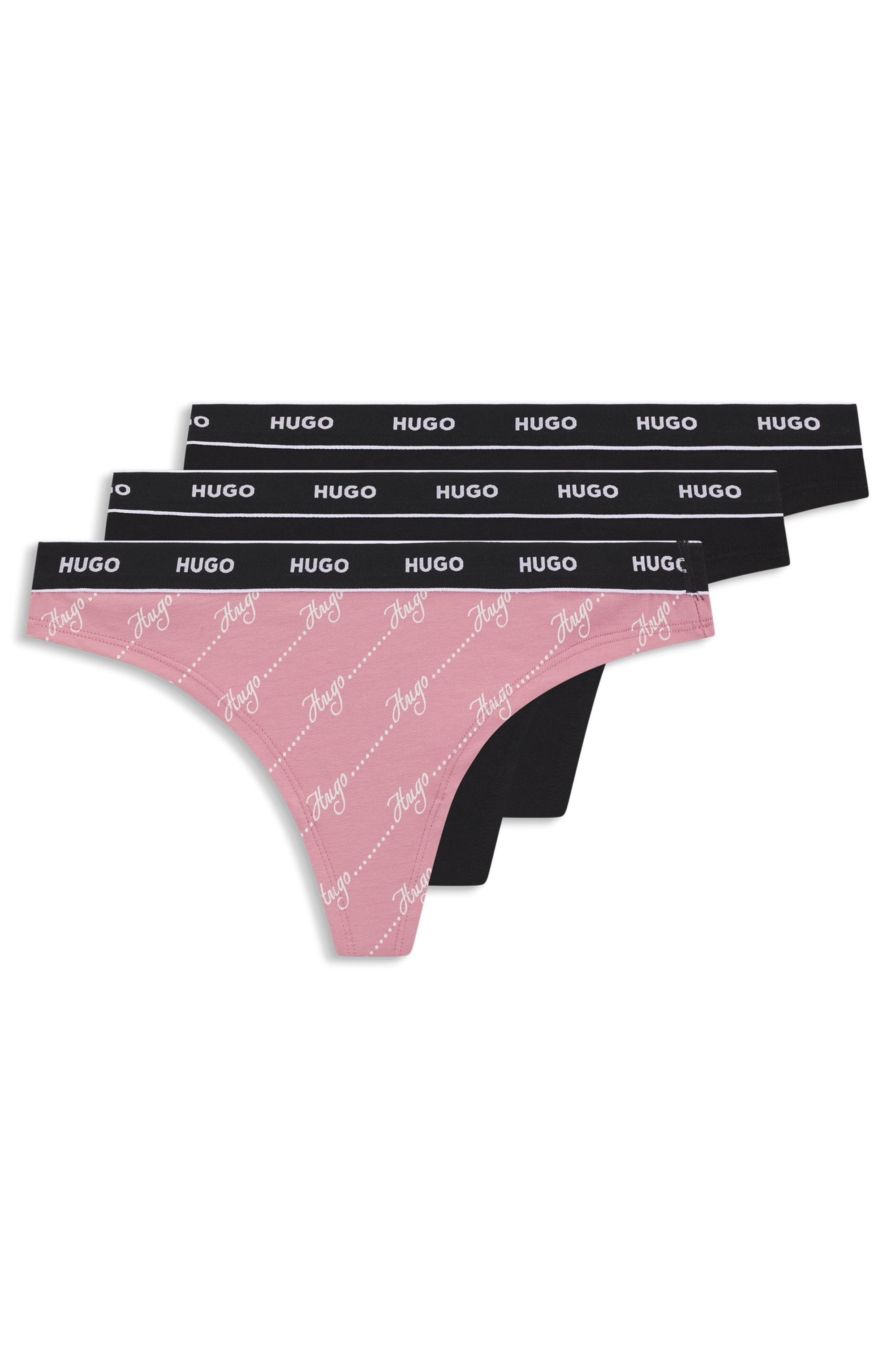 Image of HUGO Underwear String "TRIPLET THONG DESIGN" 3 Stk. wiederholendes Logo am Bund